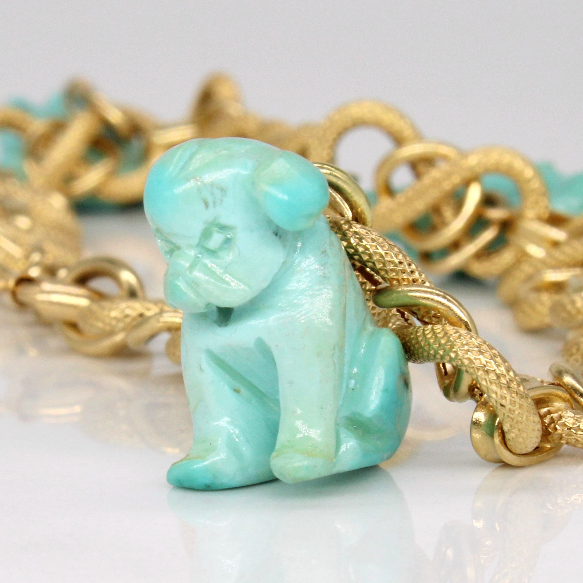 Turquoise Animal Charm Bracelet | 10.00ctw | 8" |