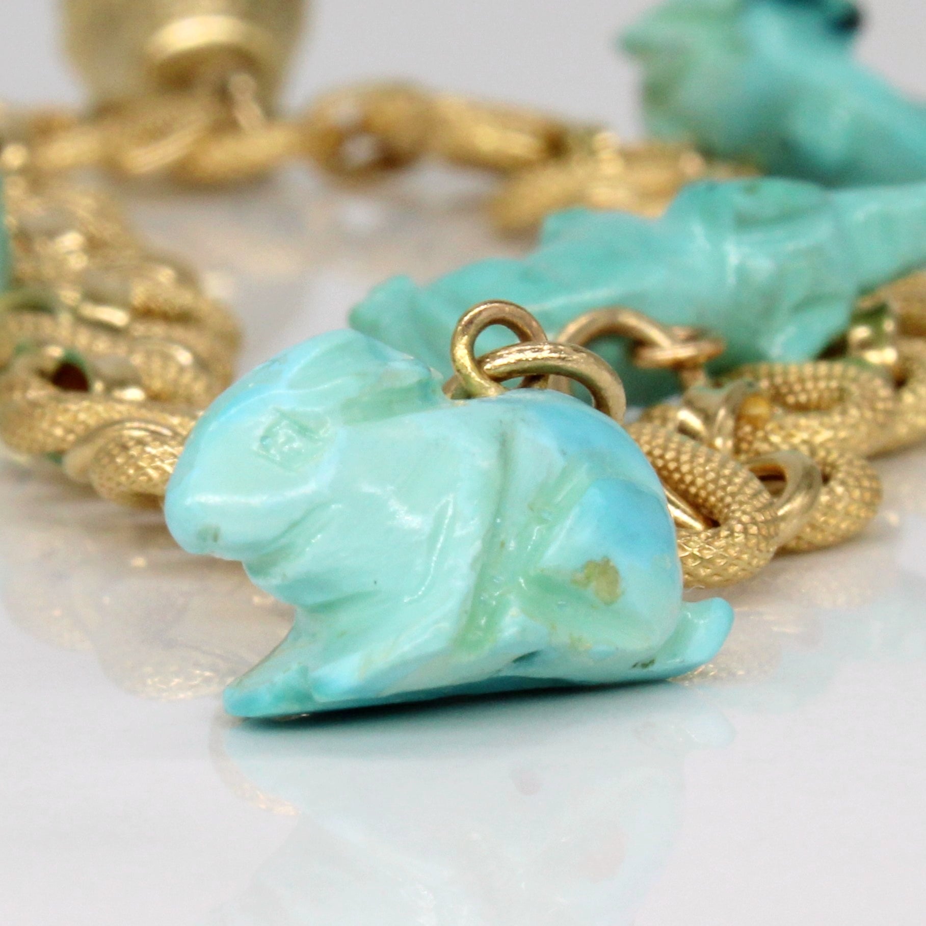 Turquoise Animal Charm Bracelet | 10.00ctw | 8" |