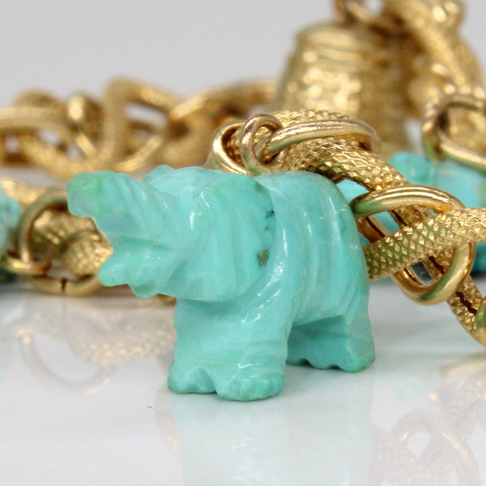 Turquoise Animal Charm Bracelet | 10.00ctw | 8" |