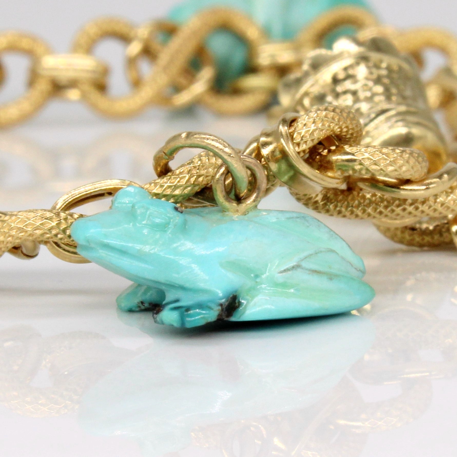 Turquoise Animal Charm Bracelet | 10.00ctw | 8" |