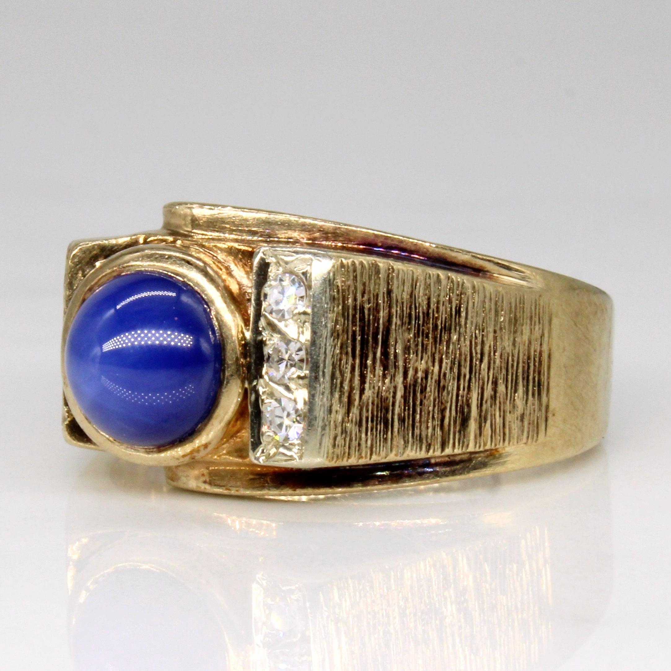 Synthetic Star Sapphire & Diamond Cocktail Ring | 1.85ct, 0.06ctw | SZ 9 |