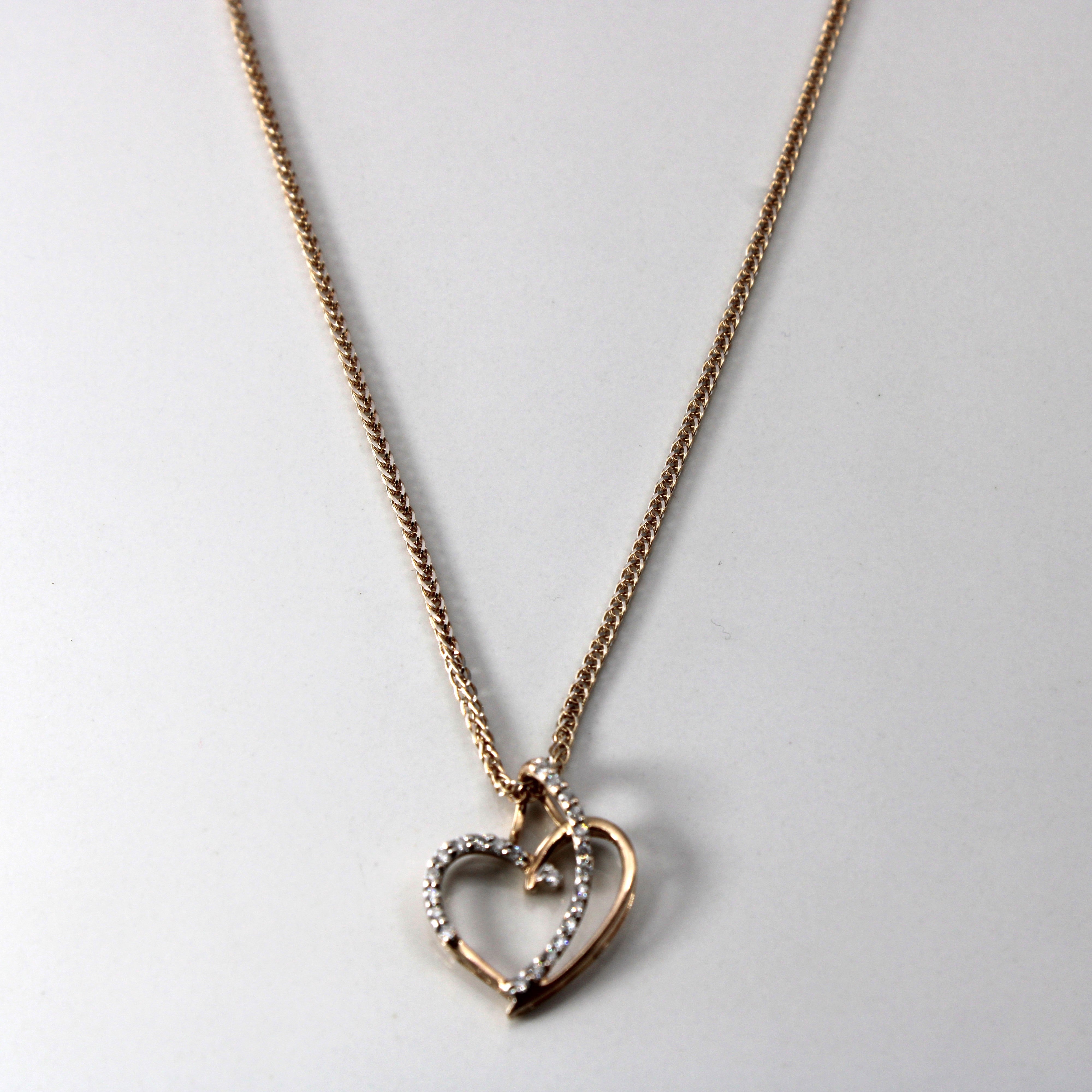 Diamond Heart Pendant Necklace | 0.18ctw | 20"|