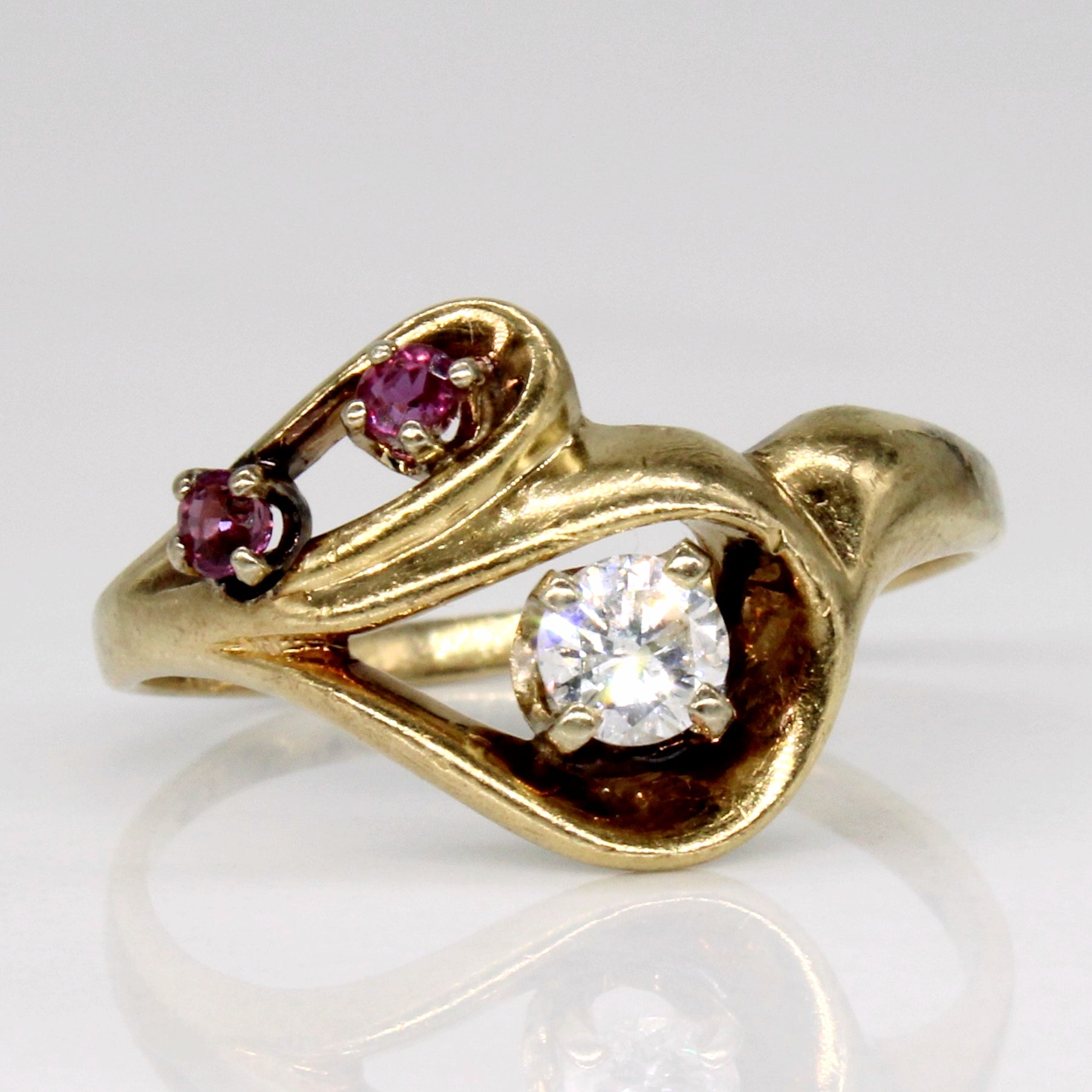 Diamond & Ruby Cocktail Ring | 0.22ct, 0.09ctw | SZ 7.5 |