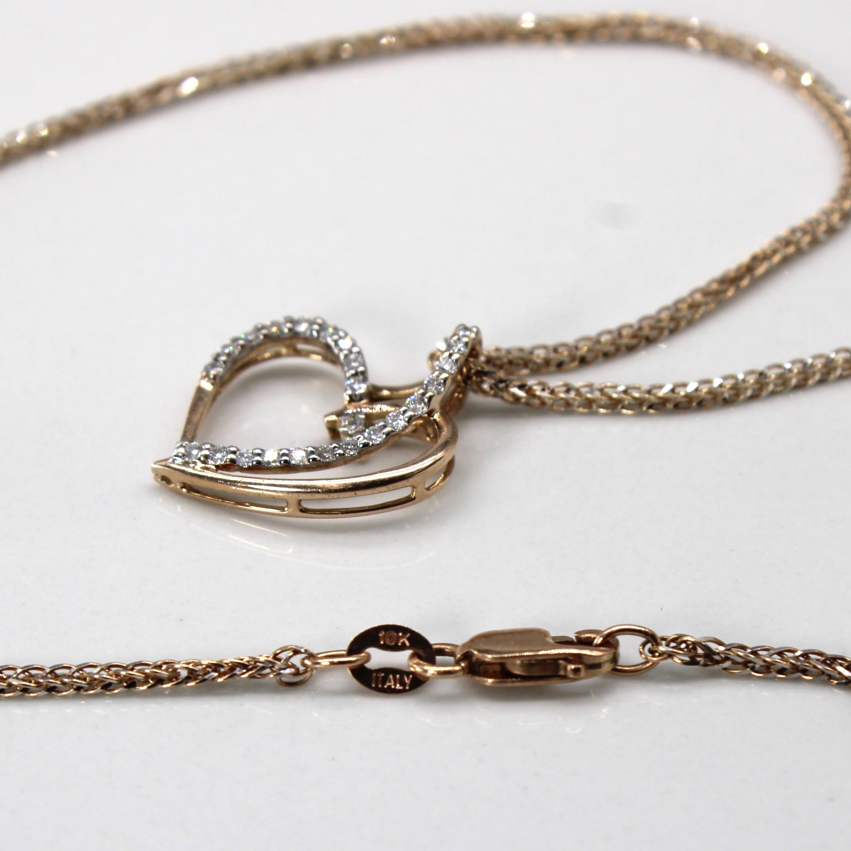 Diamond Heart Pendant Necklace | 0.18ctw | 20"|