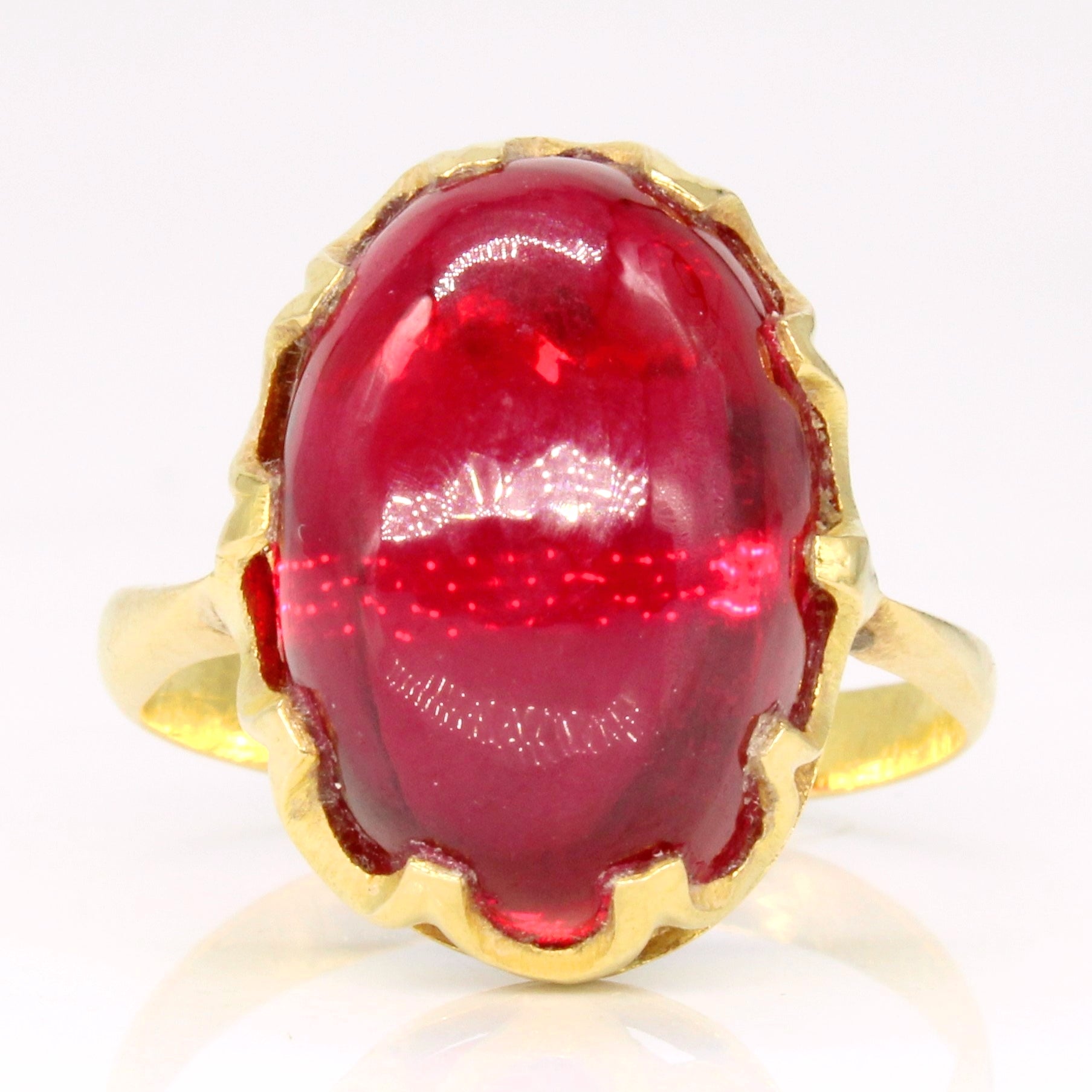 Synthetic Ruby Cocktail Ring | 20.00ct | SZ 8 |
