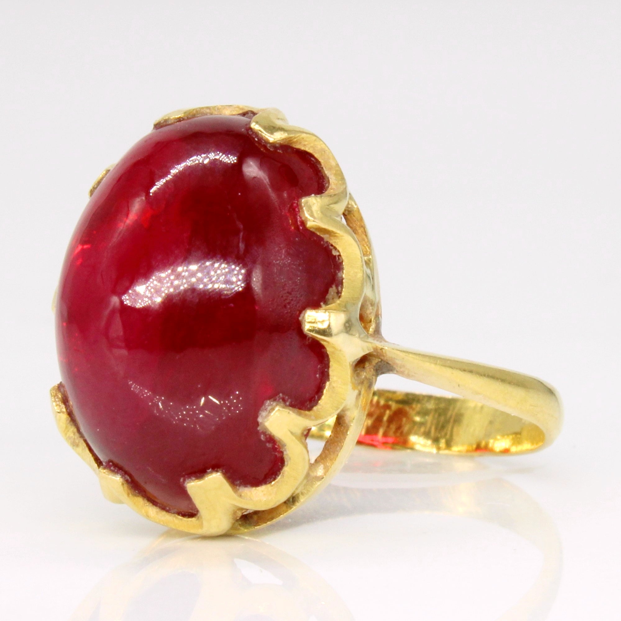 Synthetic Ruby Cocktail Ring | 20.00ct | SZ 8 |