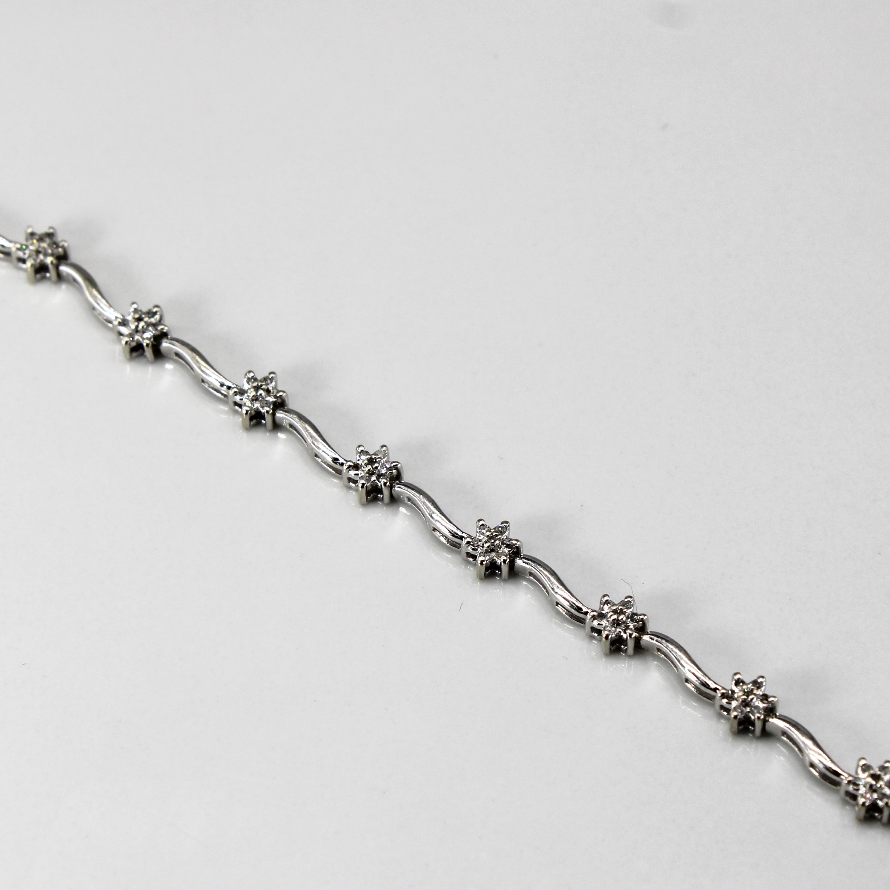 Cluster Diamond Tennis Bracelet | 0.21ctw | 8"|