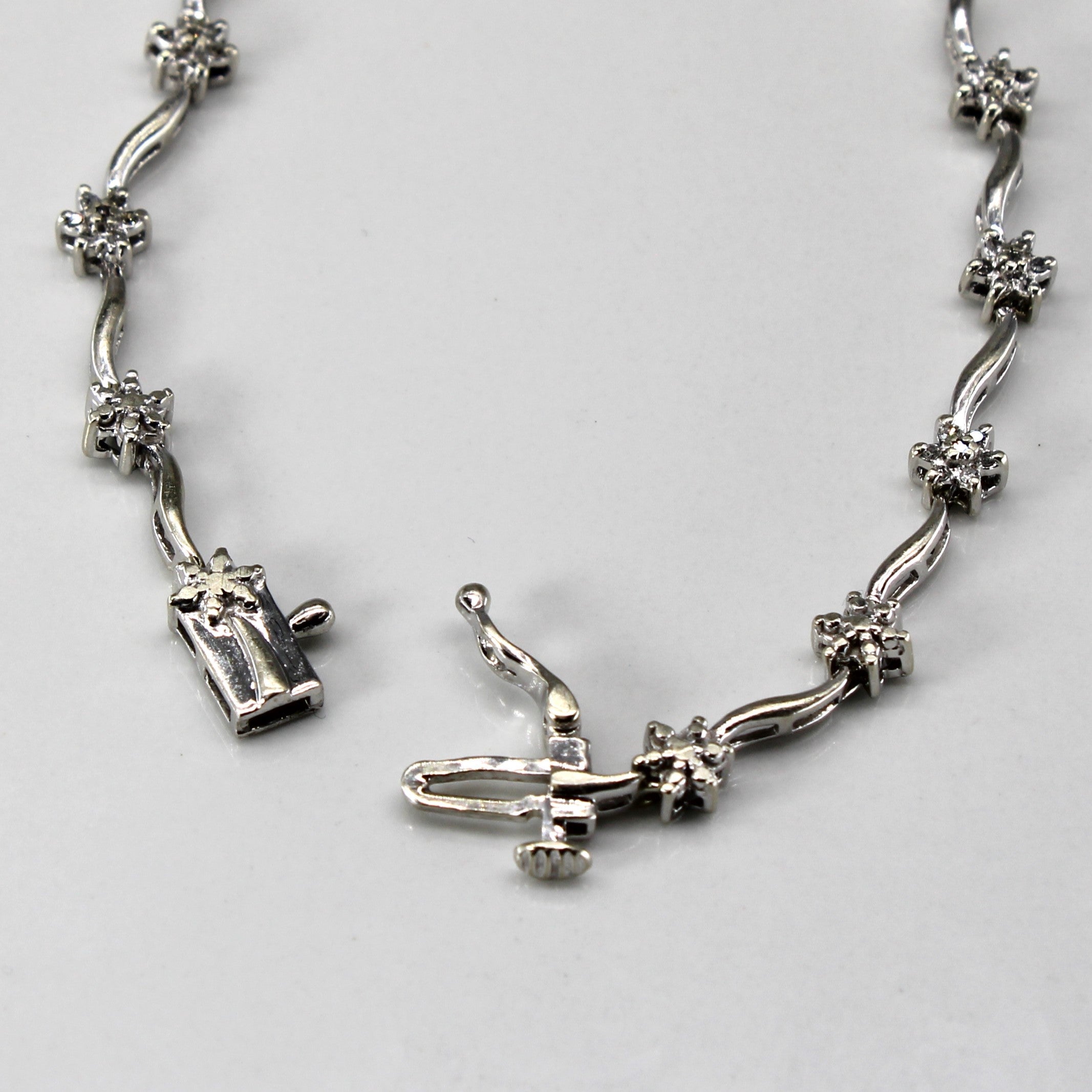 Cluster Diamond Tennis Bracelet | 0.21ctw | 8"|