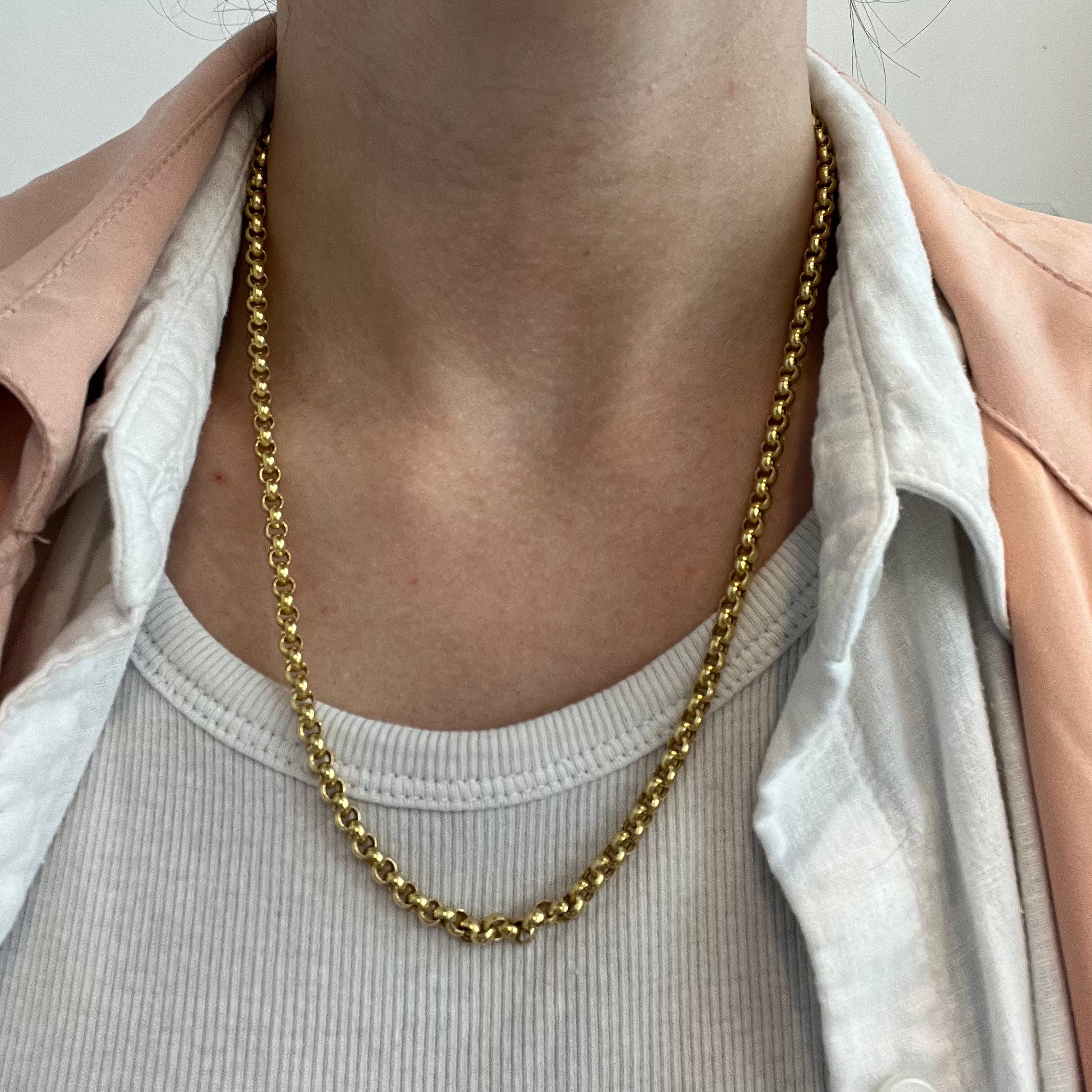 Chaîne à maillons ronds en or jaune 18 carats | 19" |