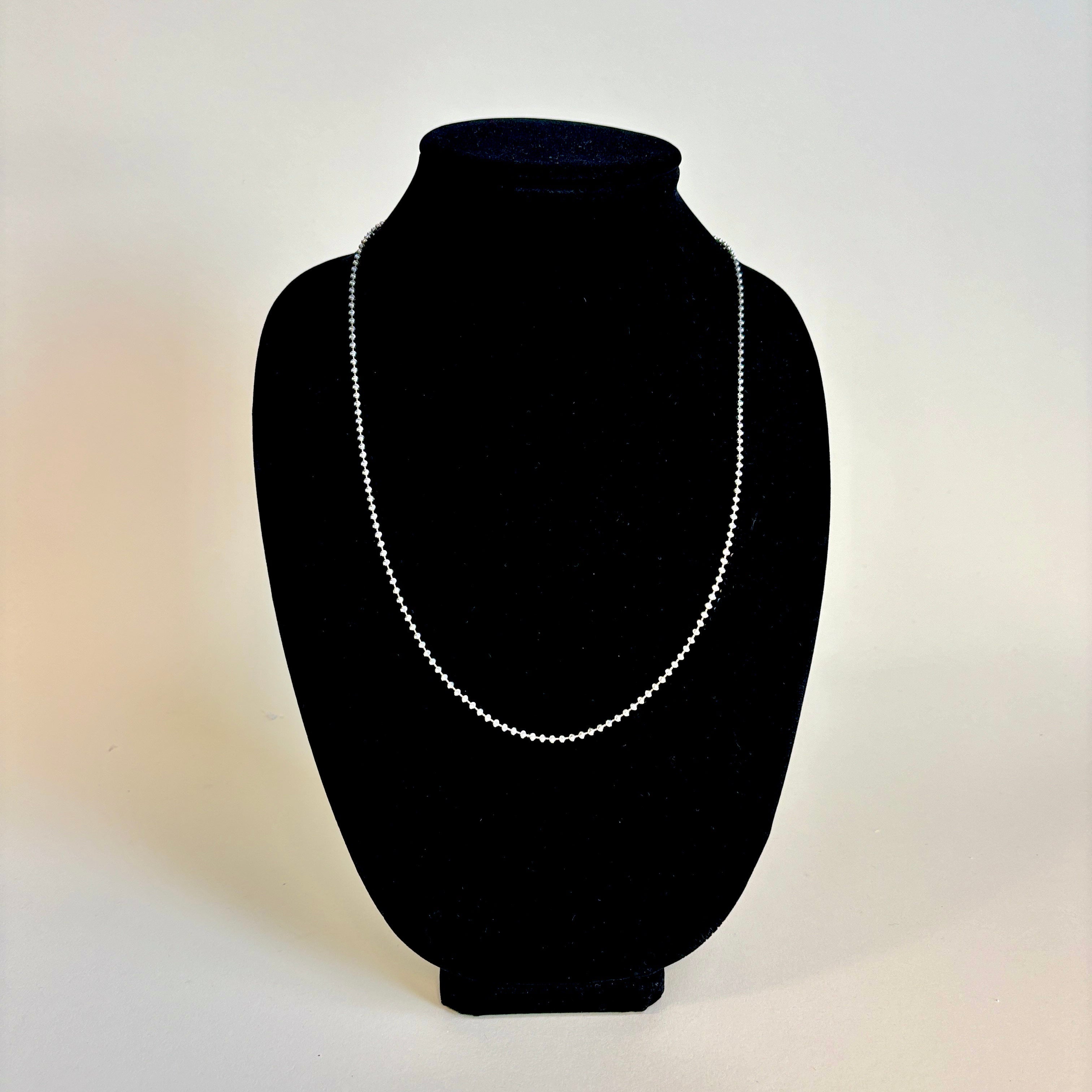 14k White Gold Bead Chain | 25"