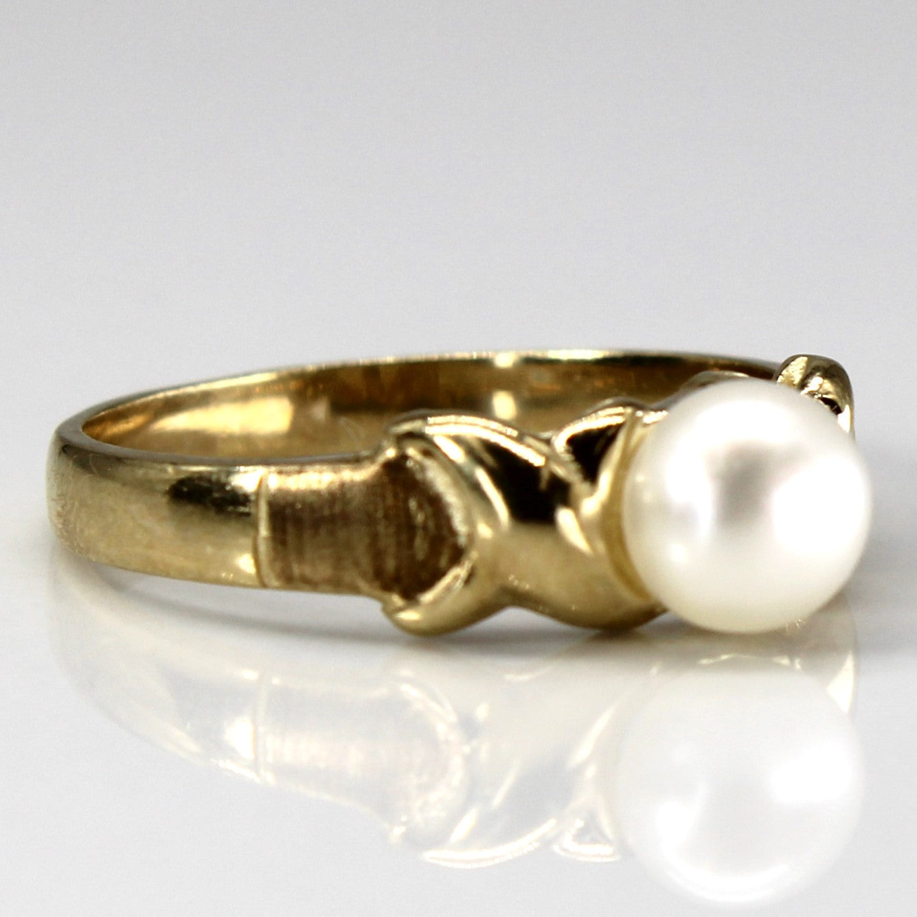 Pearl Crossover Gold Ring | SZ 5.25 |