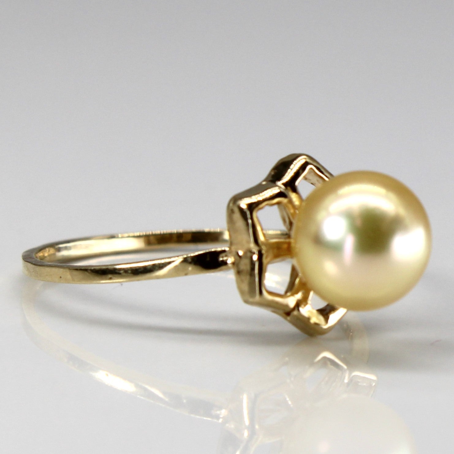 Bague en or sertie de perles | Taille 7 |