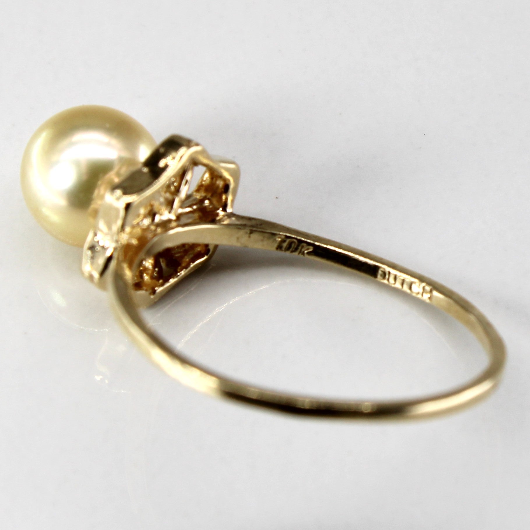 Bague en or sertie de perles | Taille 7 |
