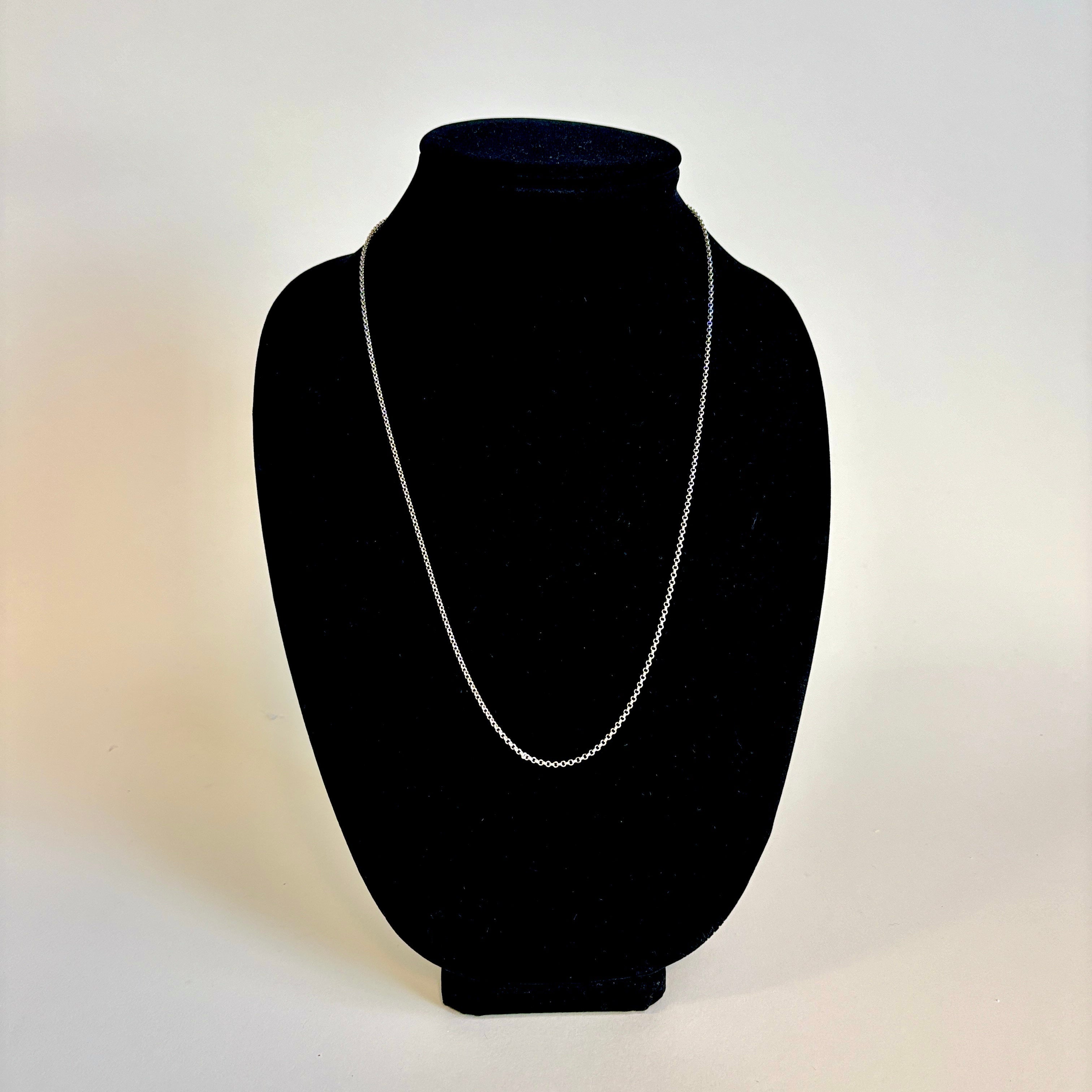 18k White Gold Rolo Chain | 24"