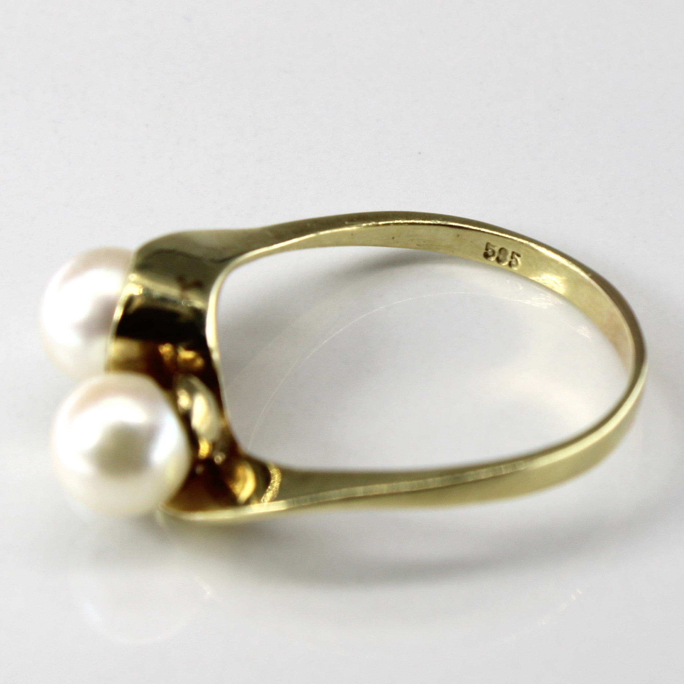 Bypass Two Pearls Ring | SZ 9.75 |