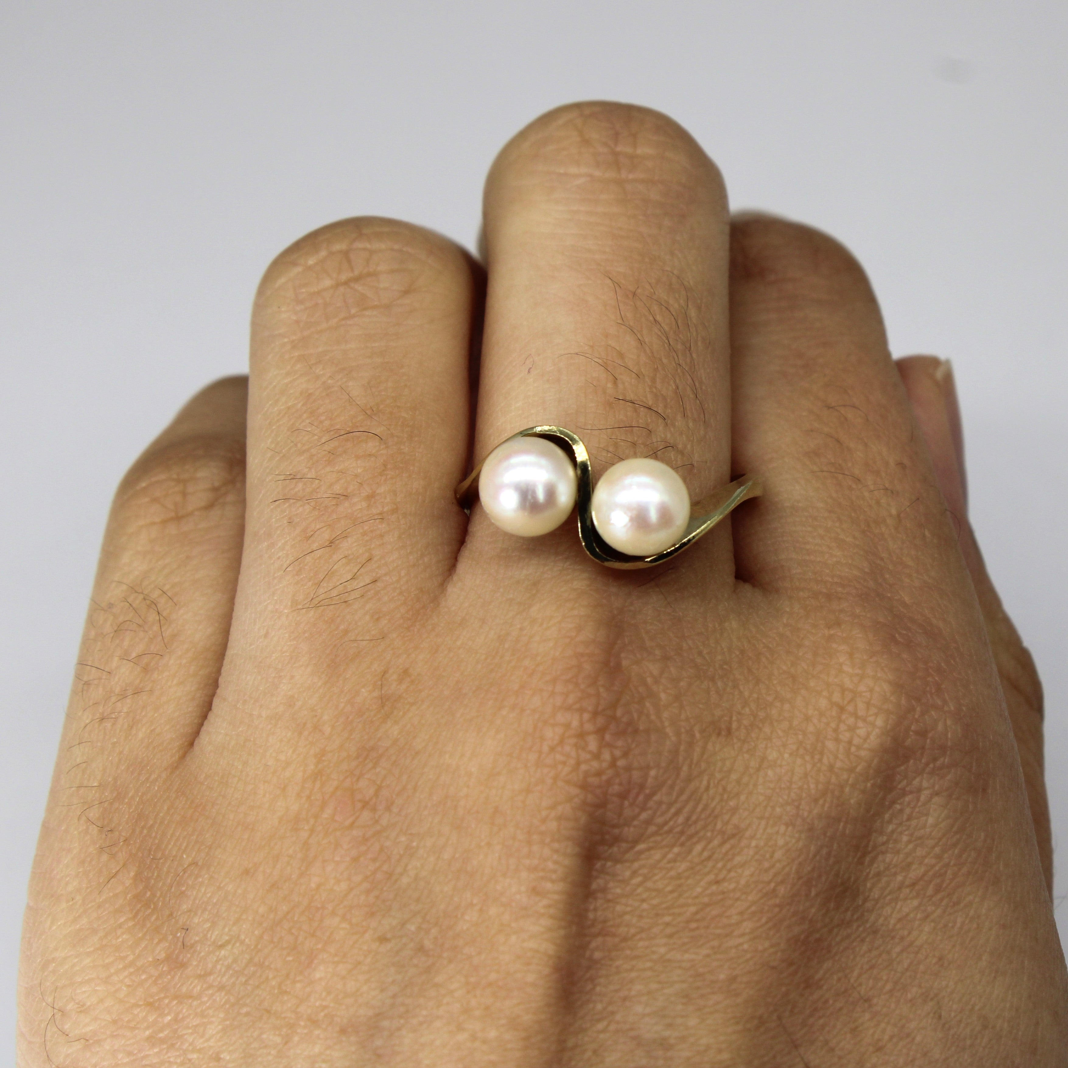 Bypass Two Pearls Ring | SZ 9.75 |