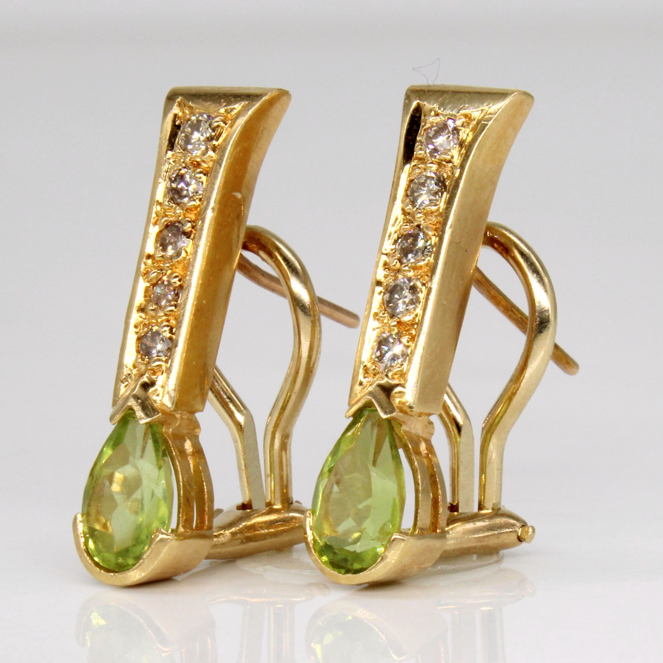 Peridot & Diamond Earrings | 1.40ctw, 0.30ctw |
