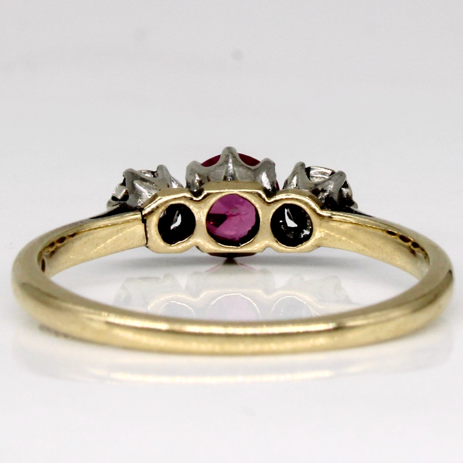 Synthetic Ruby & Natural Diamond Ring | 0.33ct, 0.06ctw | SZ 5.5 |