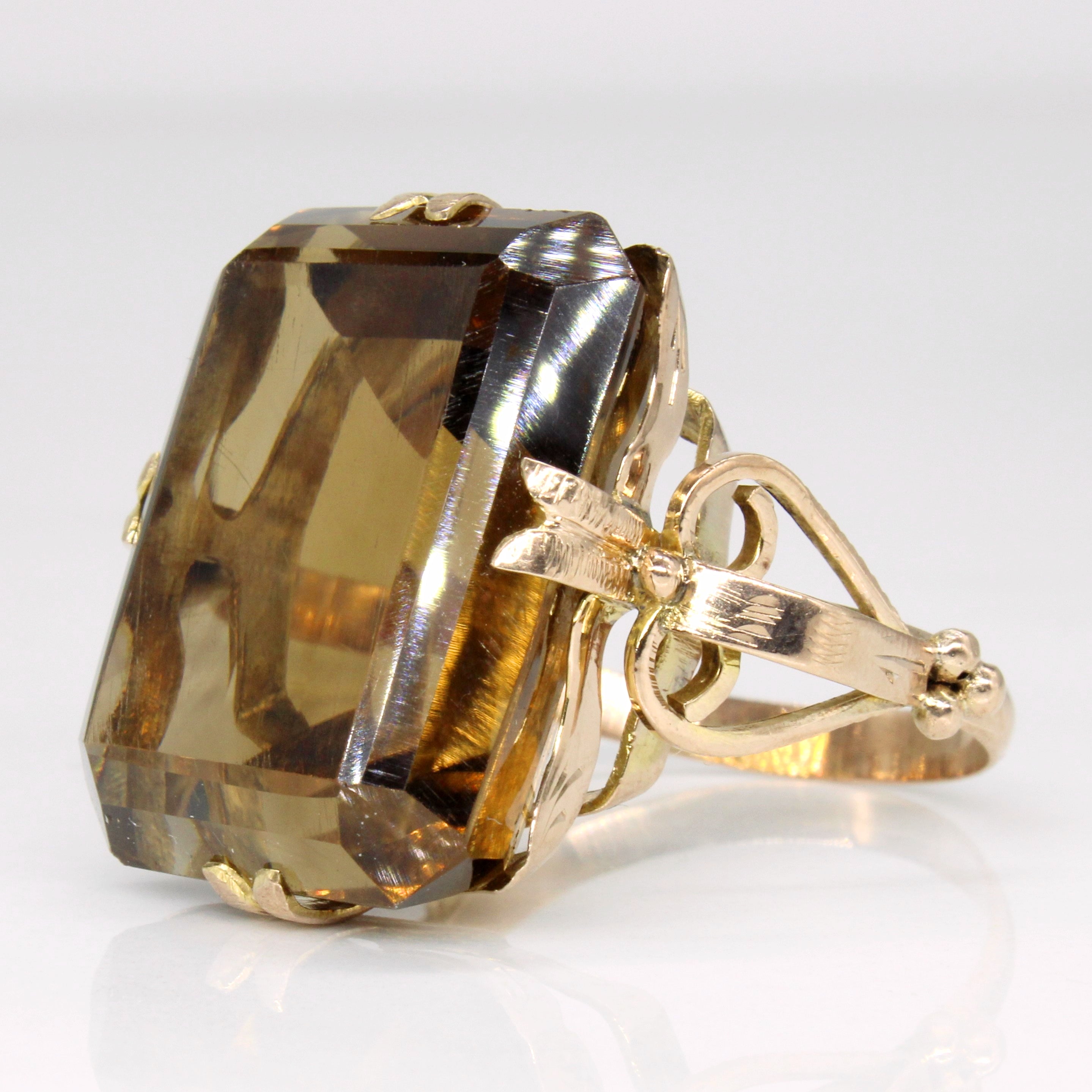 Smoky Quartz Cocktail Ring | 32.00ct | SZ 8.25 |