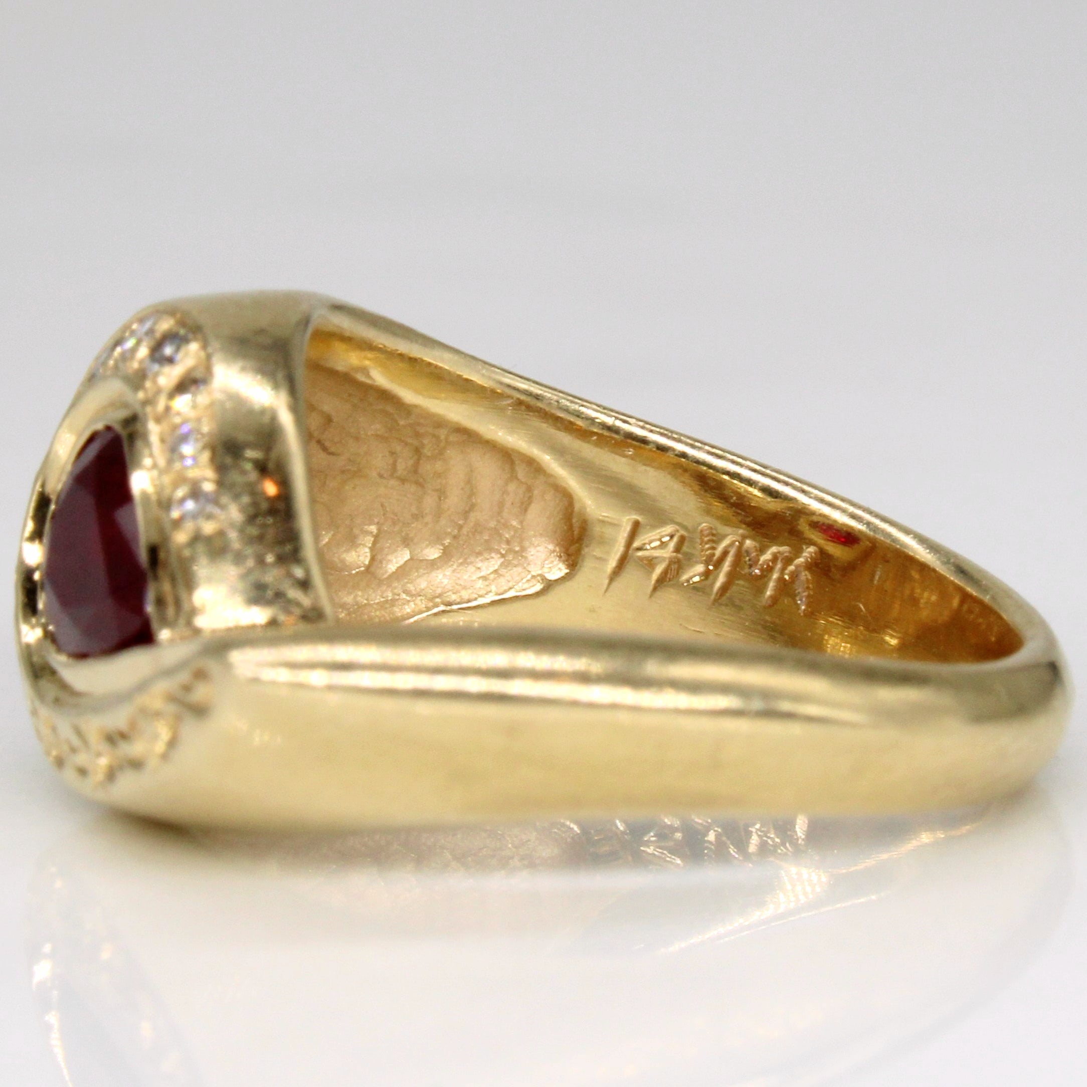 Ruby & Diamond Bypass Ring | 0.80ct, 0.08ctw | SZ 6 |