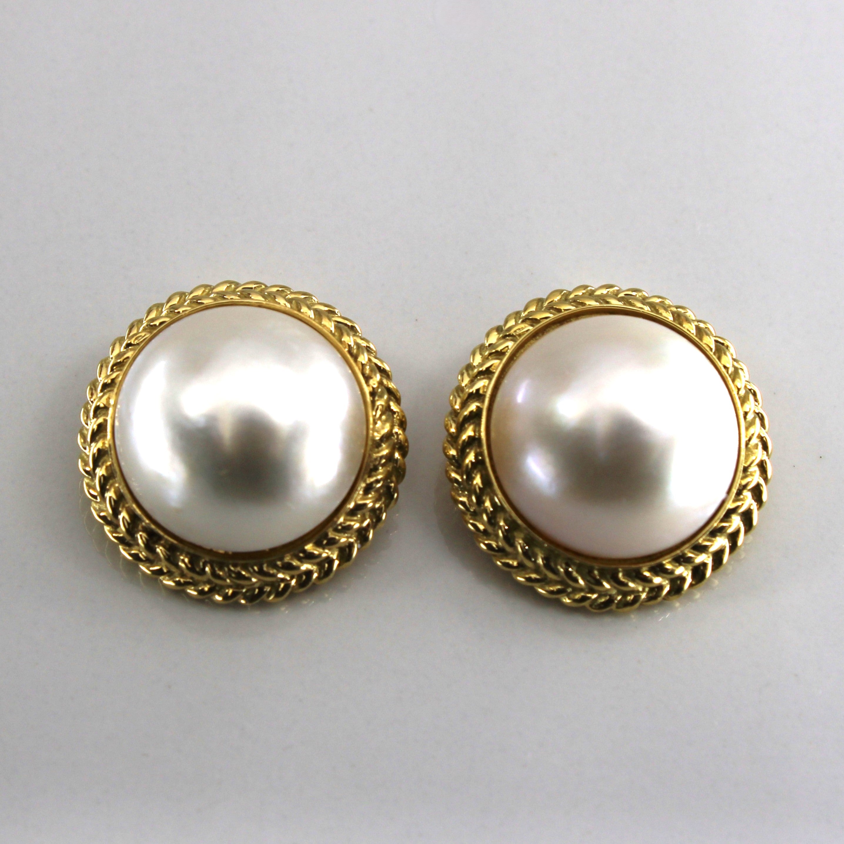 Pearl Clip Backing Stud Earrings