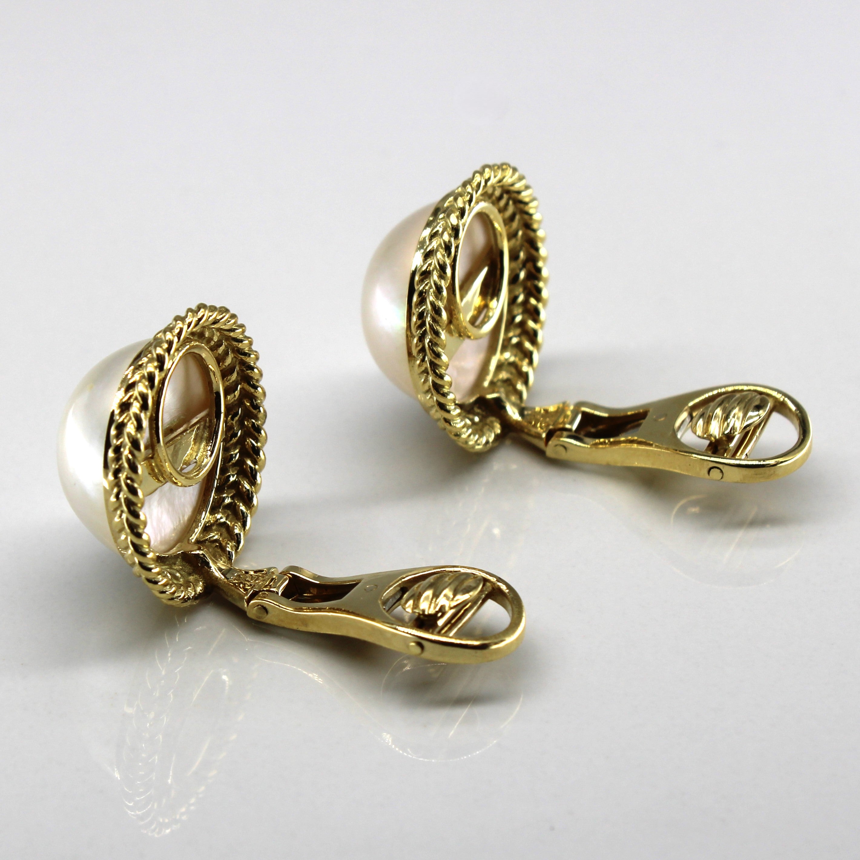 Pearl Clip Backing Stud Earrings