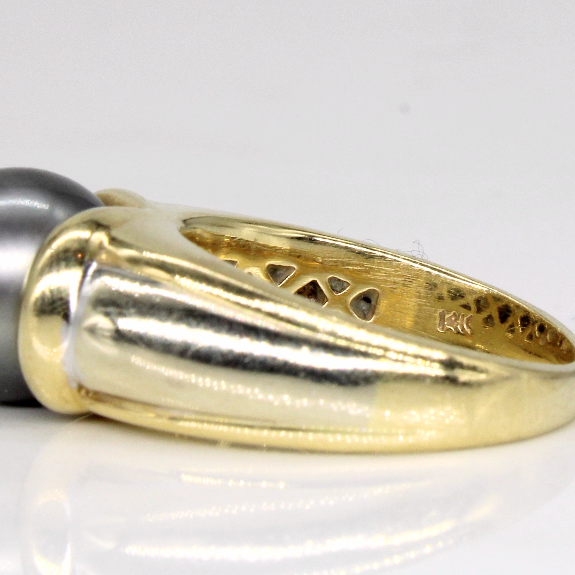 Black Pearl Cocktail Ring | SZ 5.25 |