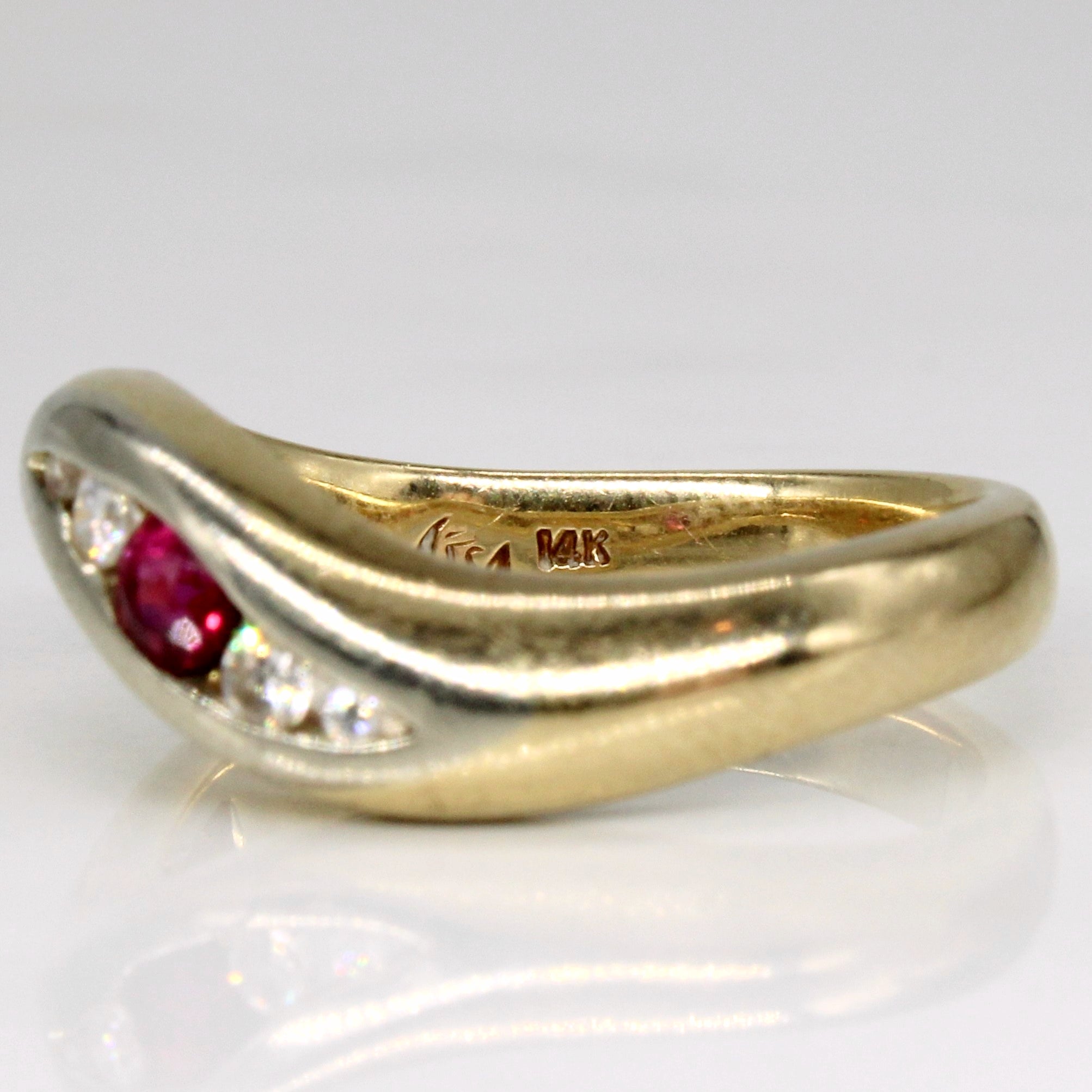 Ruby & Diamond Waterfall Ring | 0.15ct, 0.09ctw | SZ 6.5 |