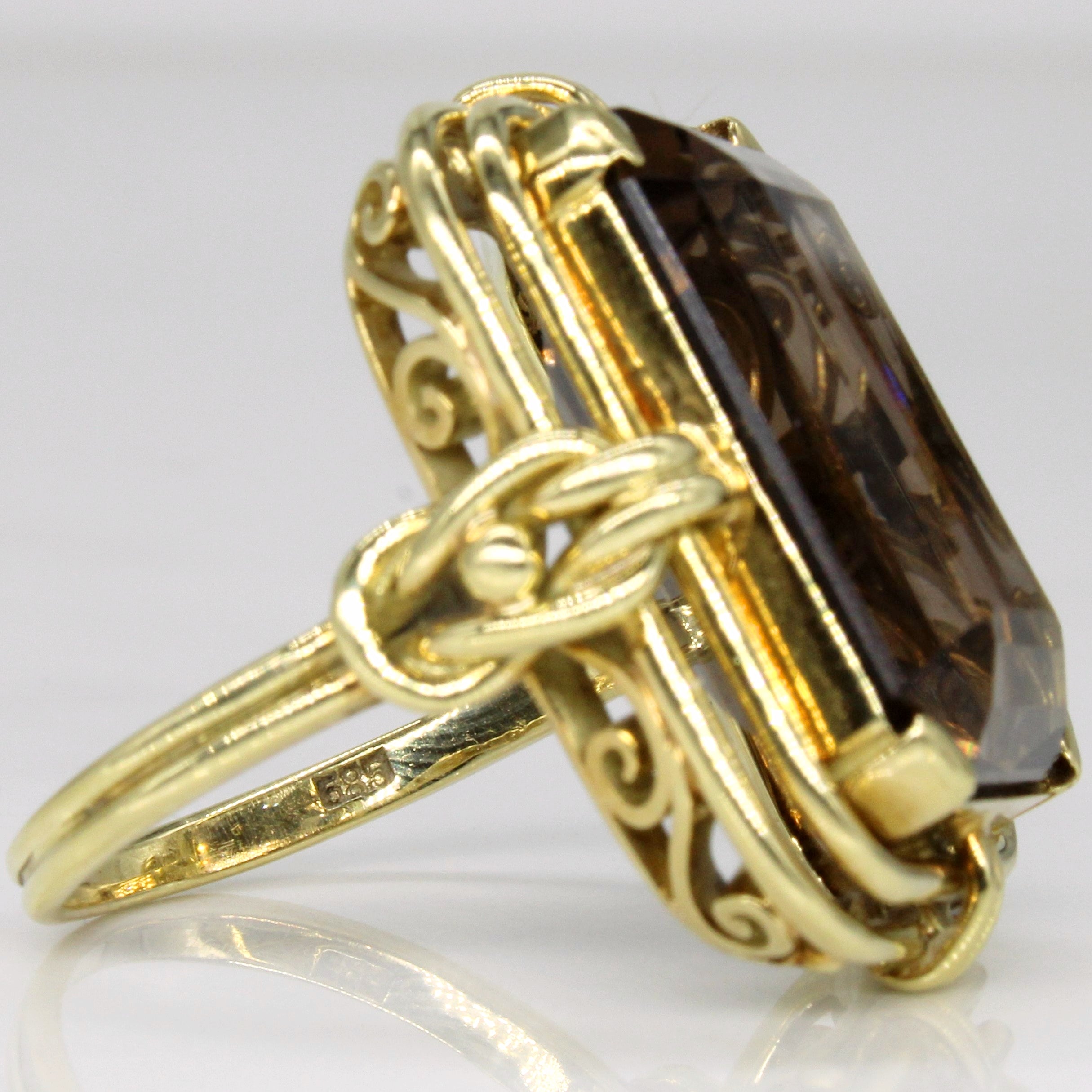 Smoky Quartz Cocktail Ring | 16.00ct | SZ 8 |