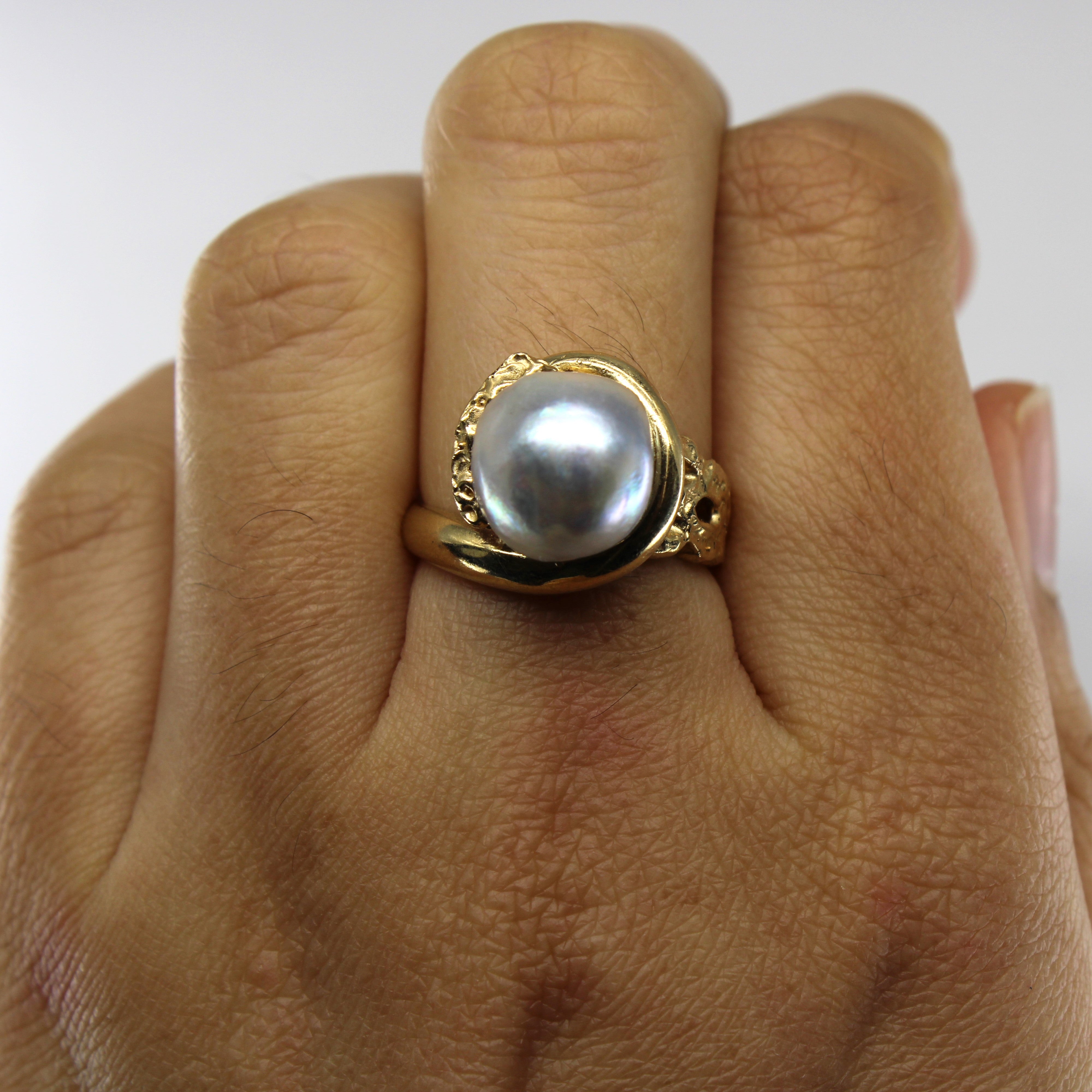 Baroque Pearl Gold Ring | SZ 6.75 |