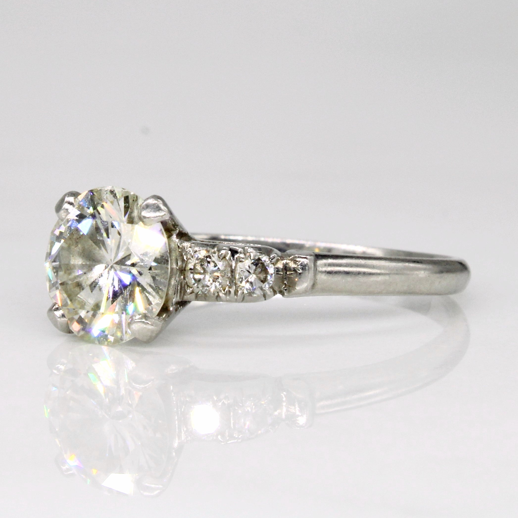 Bague de fiançailles en platine sertie de diamants des années 1930 | 2,01 ct VS1/2 K/L | Taille 8,25 |
