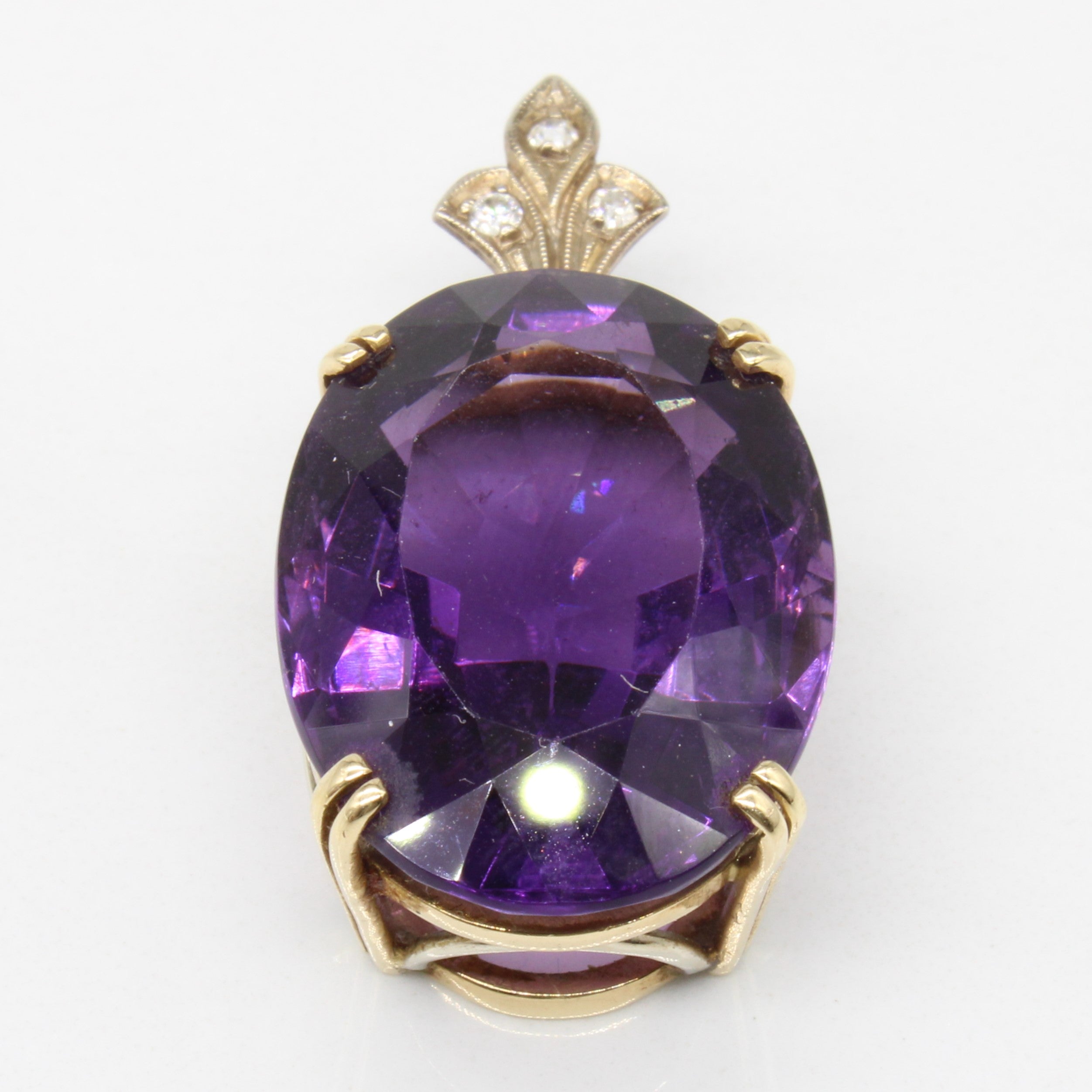 Amethyst & Diamond Pendant | 26.00ct, 0.06ctw |