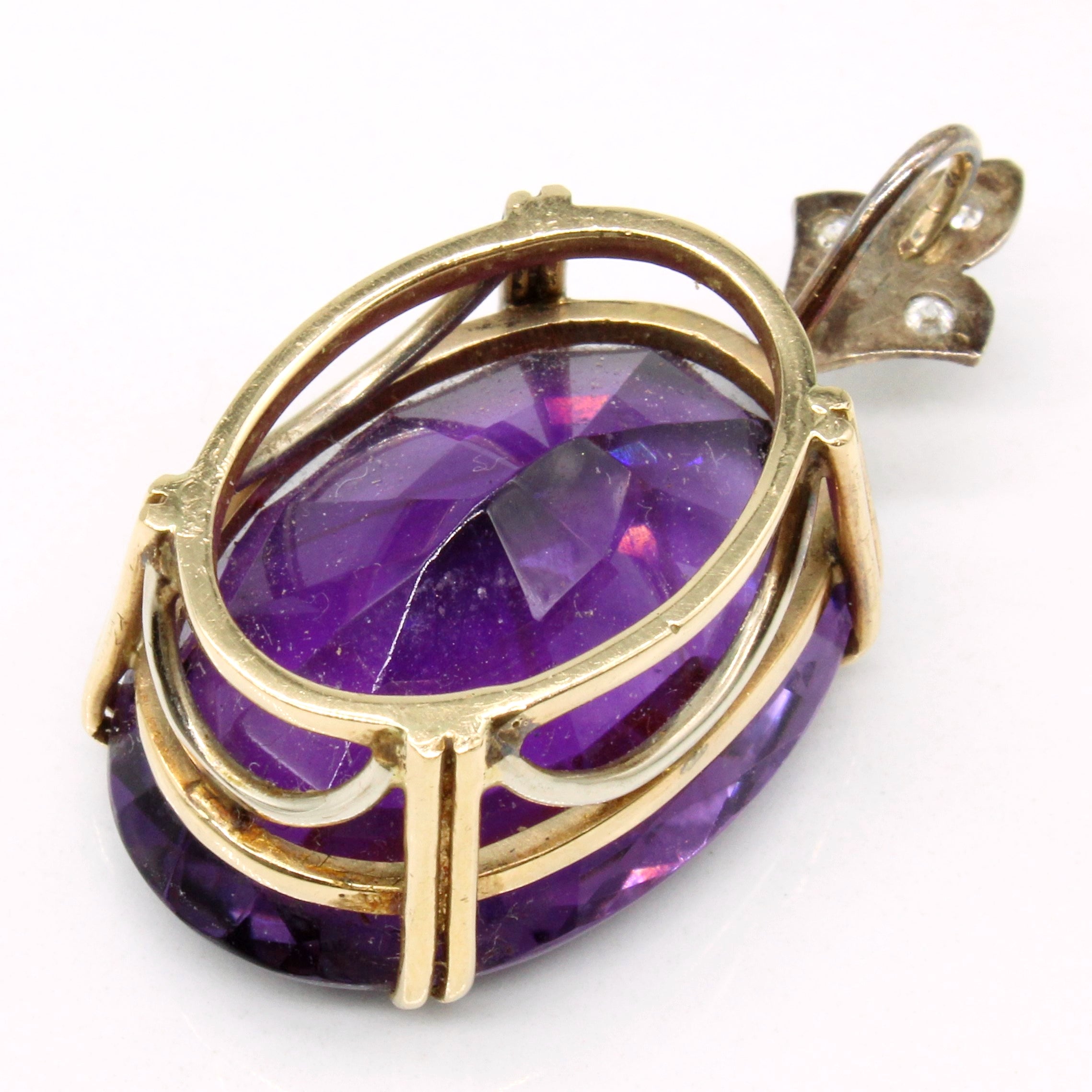 Amethyst & Diamond Pendant | 26.00ct, 0.06ctw |