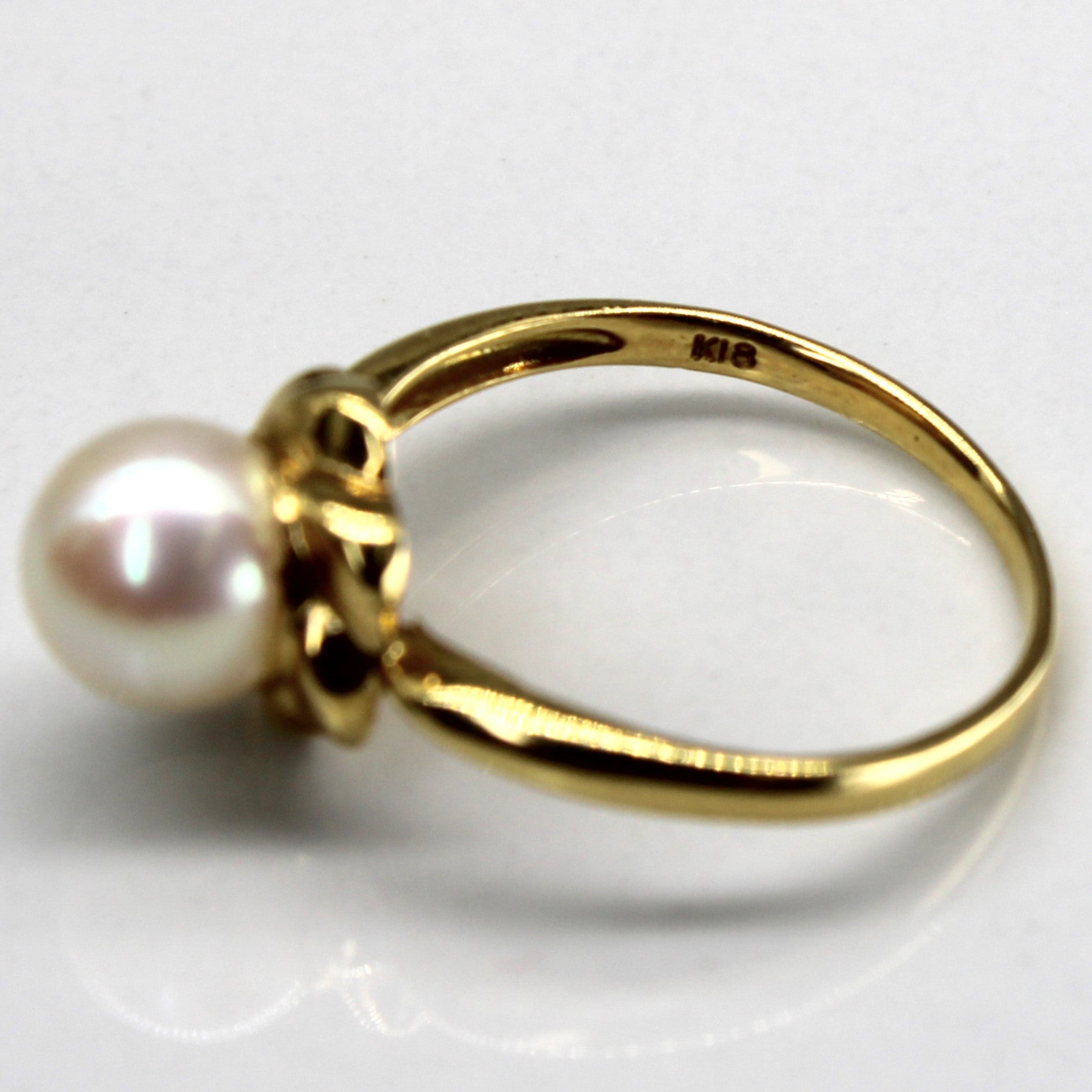 Pearl Gold Cocktail Ring | SZ 6.25 |