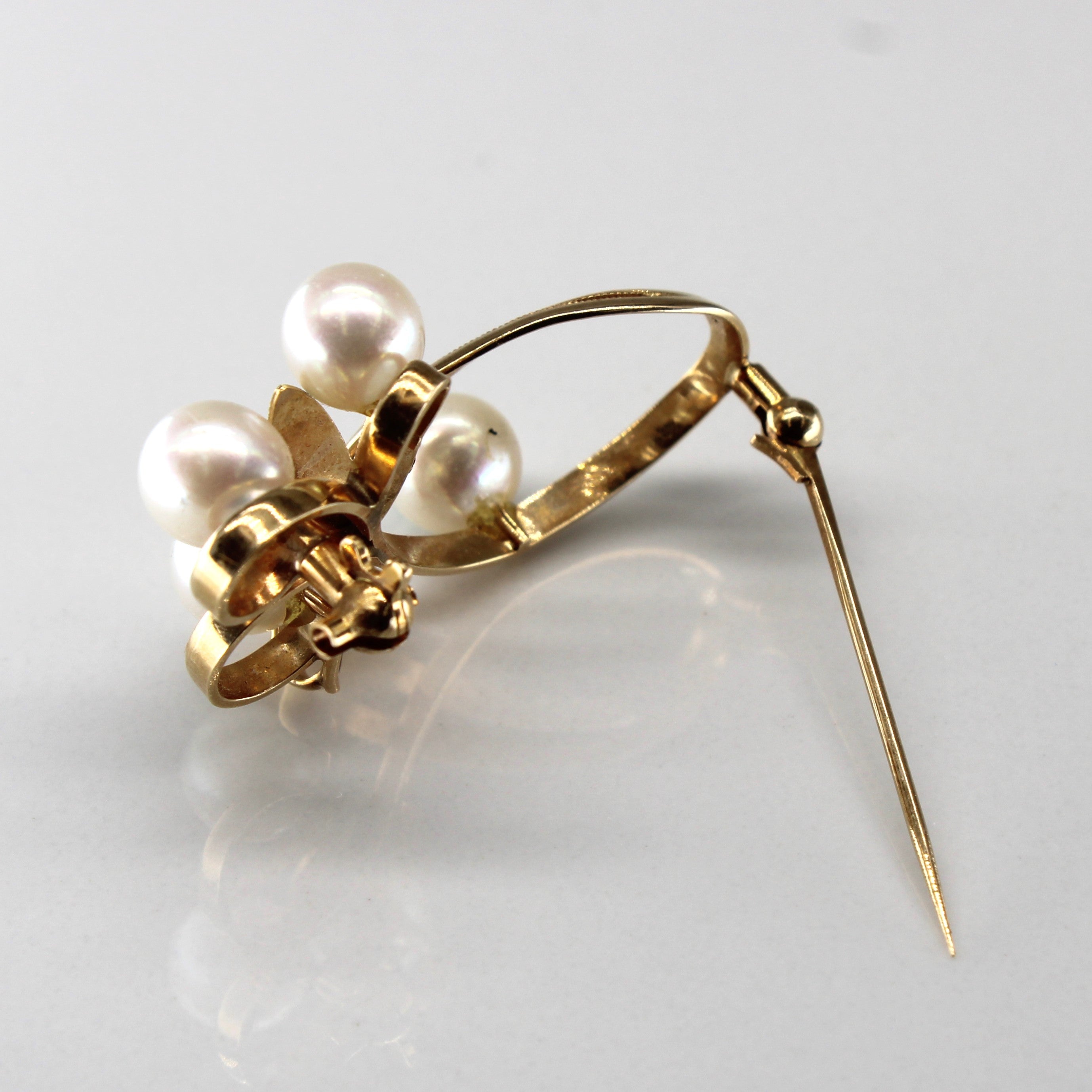 Pearl Floral Gold Brooch