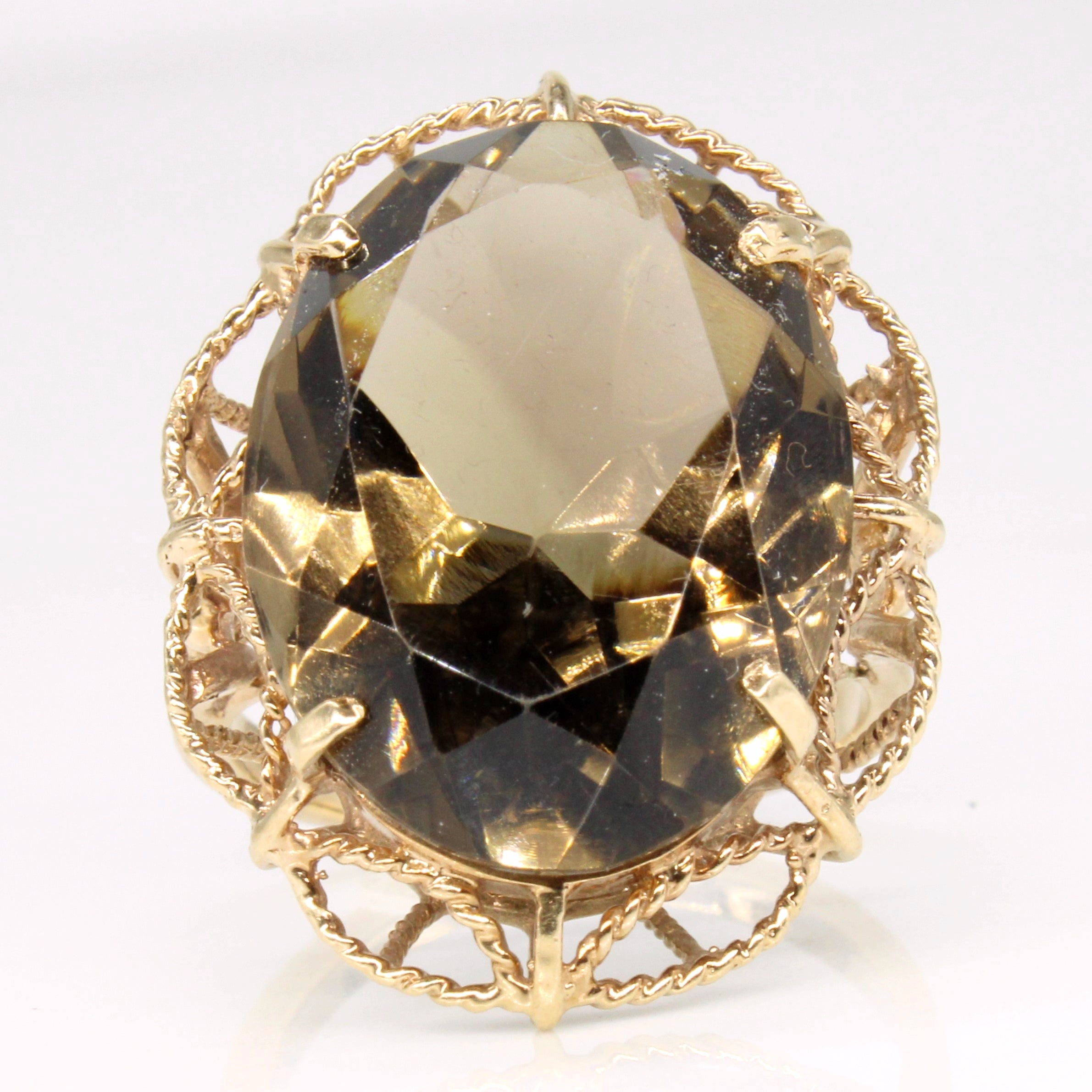 Smoky Quartz Cocktail Ring | 14.50ct | SZ 6.5 |