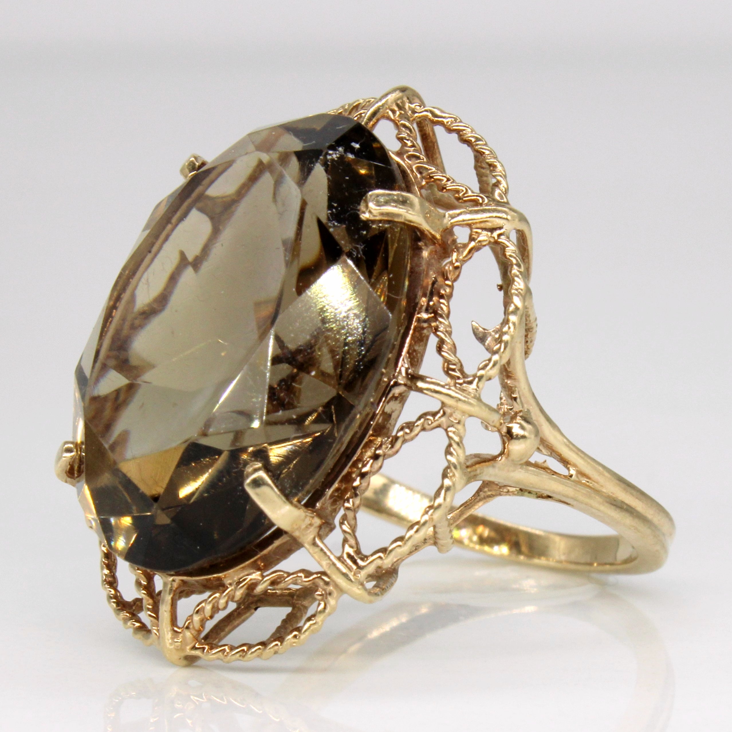 Smoky Quartz Cocktail Ring | 14.50ct | SZ 6.5 |
