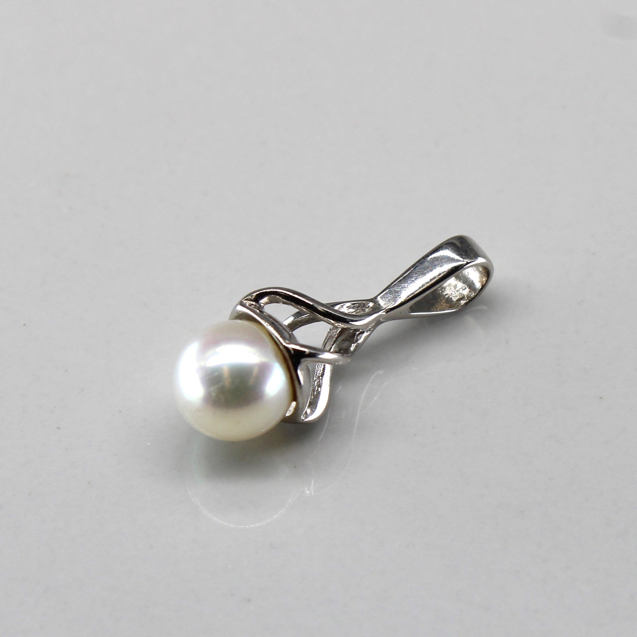 Pearl Drop White Gold Pendant