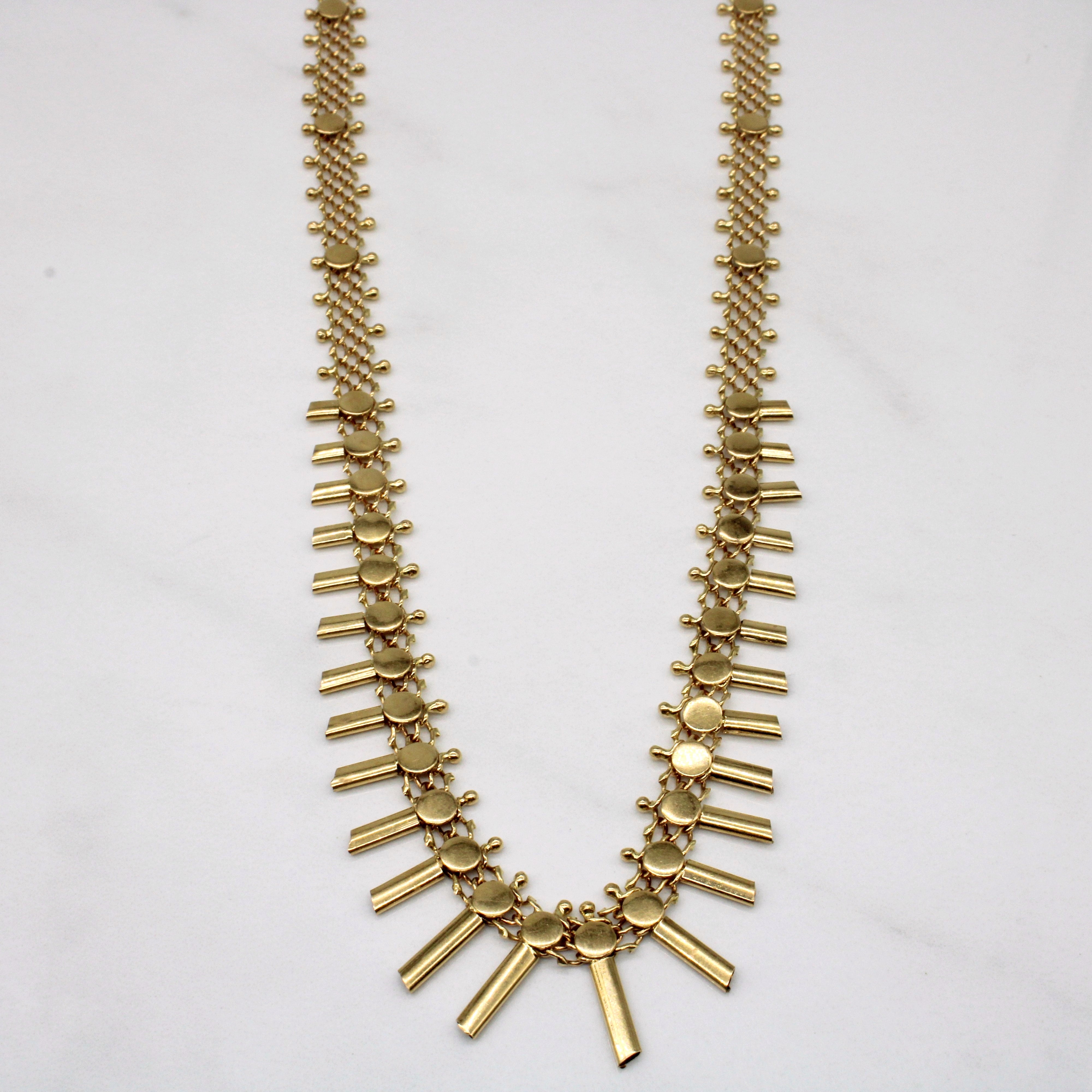 18k Yellow Gold Cleopatra Fringe Necklace | 16" |