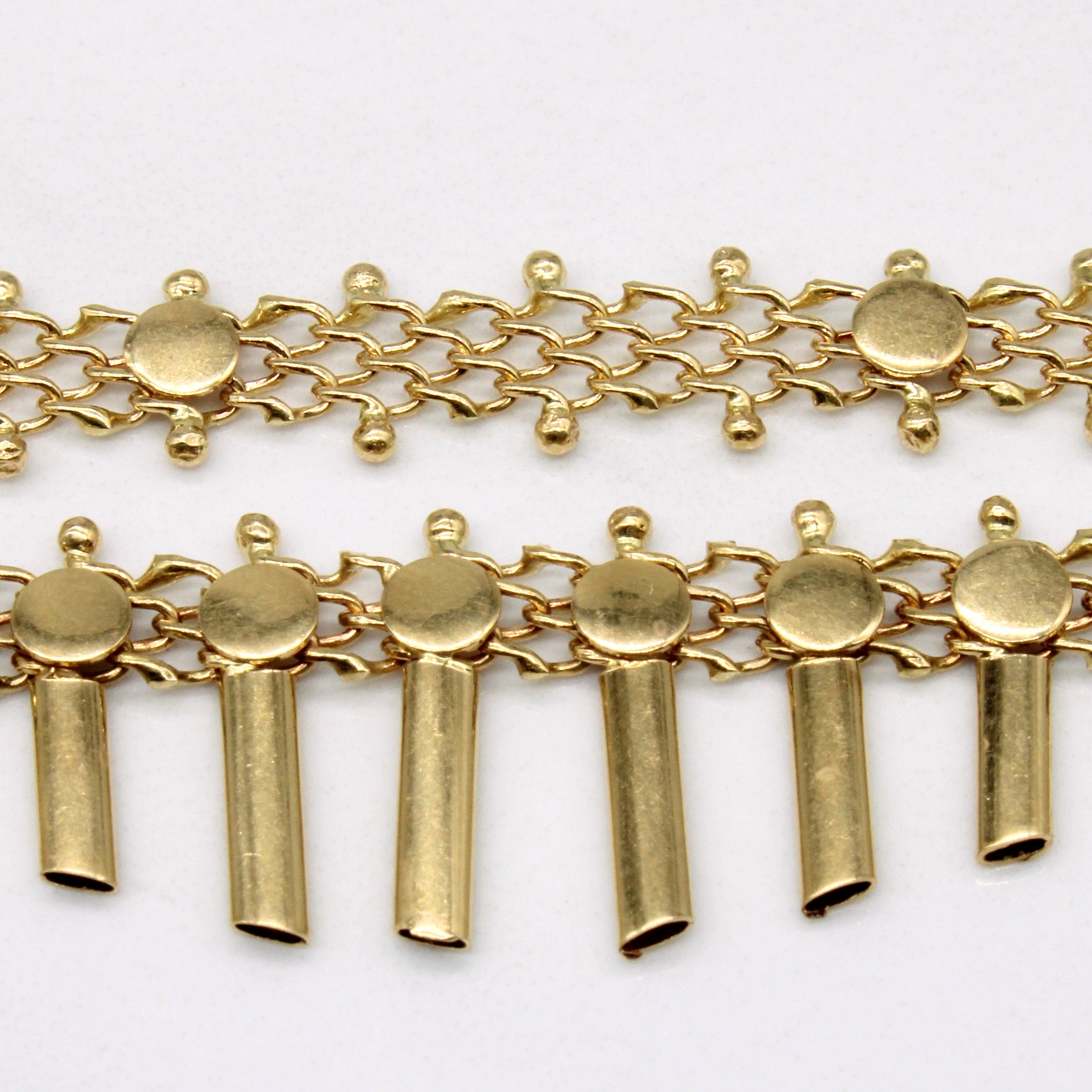 18k Yellow Gold Cleopatra Fringe Necklace | 16" |
