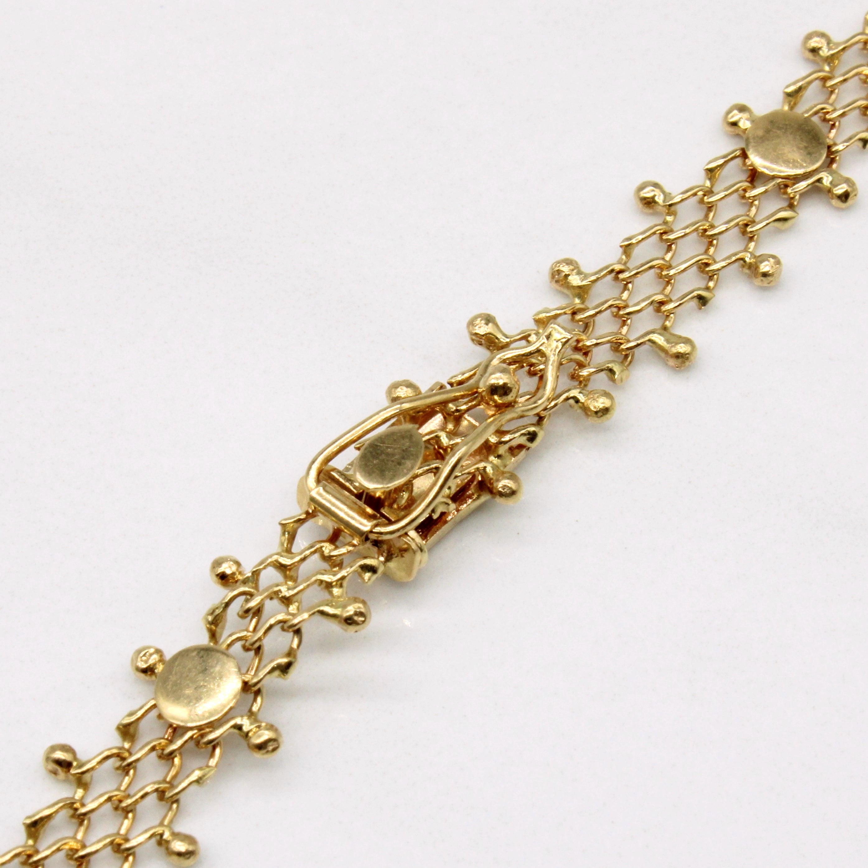 18k Yellow Gold Cleopatra Fringe Necklace | 16" |
