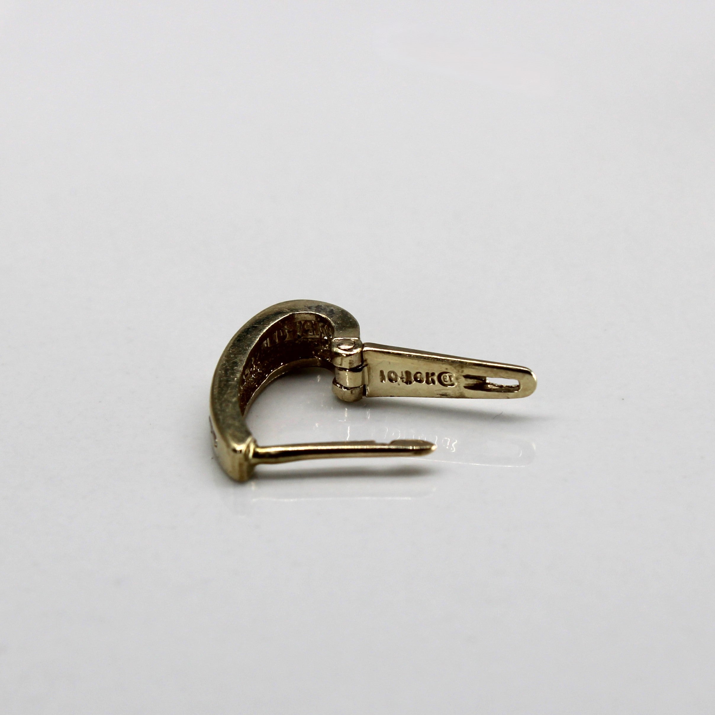 Channel Set Diamond Huggie Earrings | 0.08ctw |