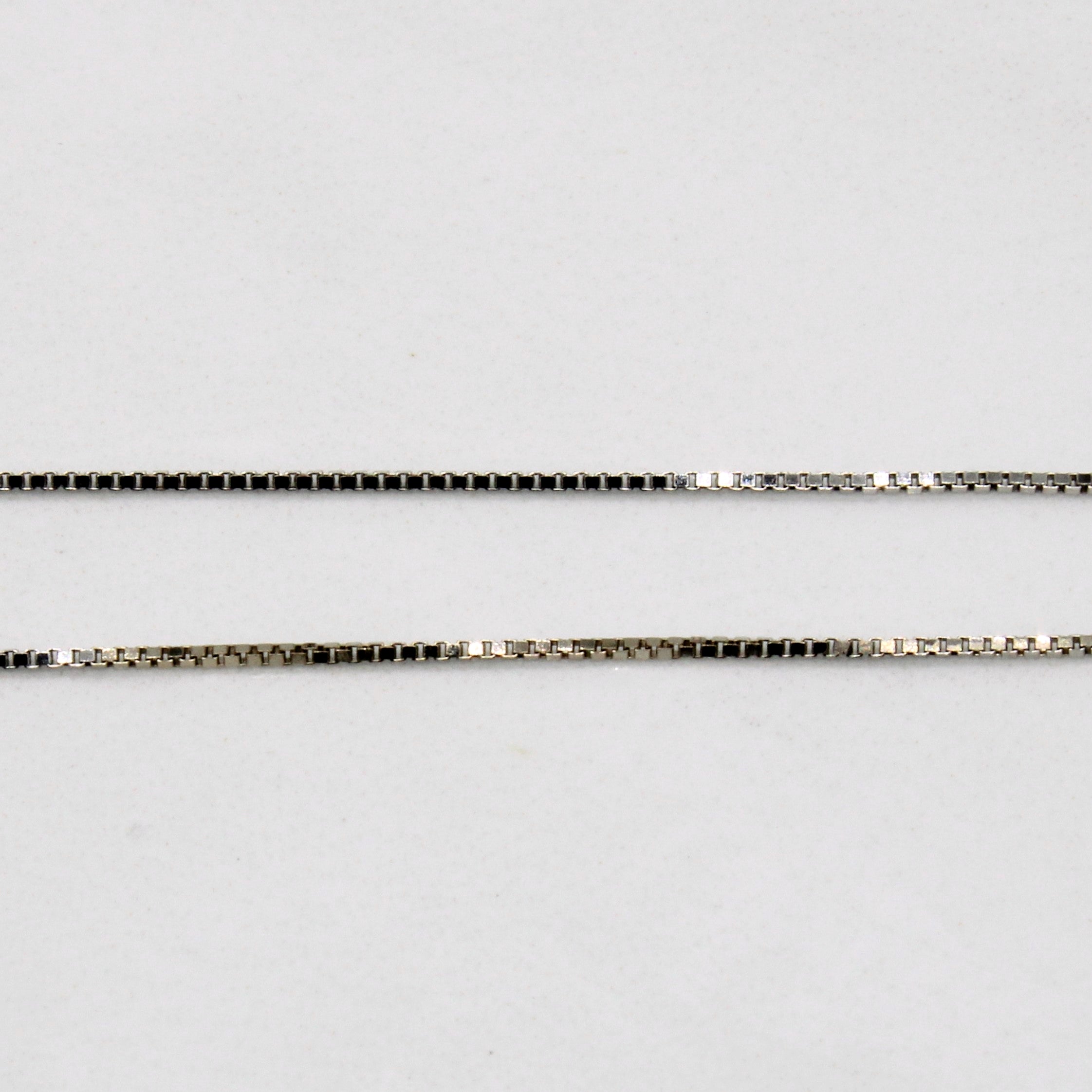 Chaîne à maillons carrés en or blanc 14 carats | 18 pouces |