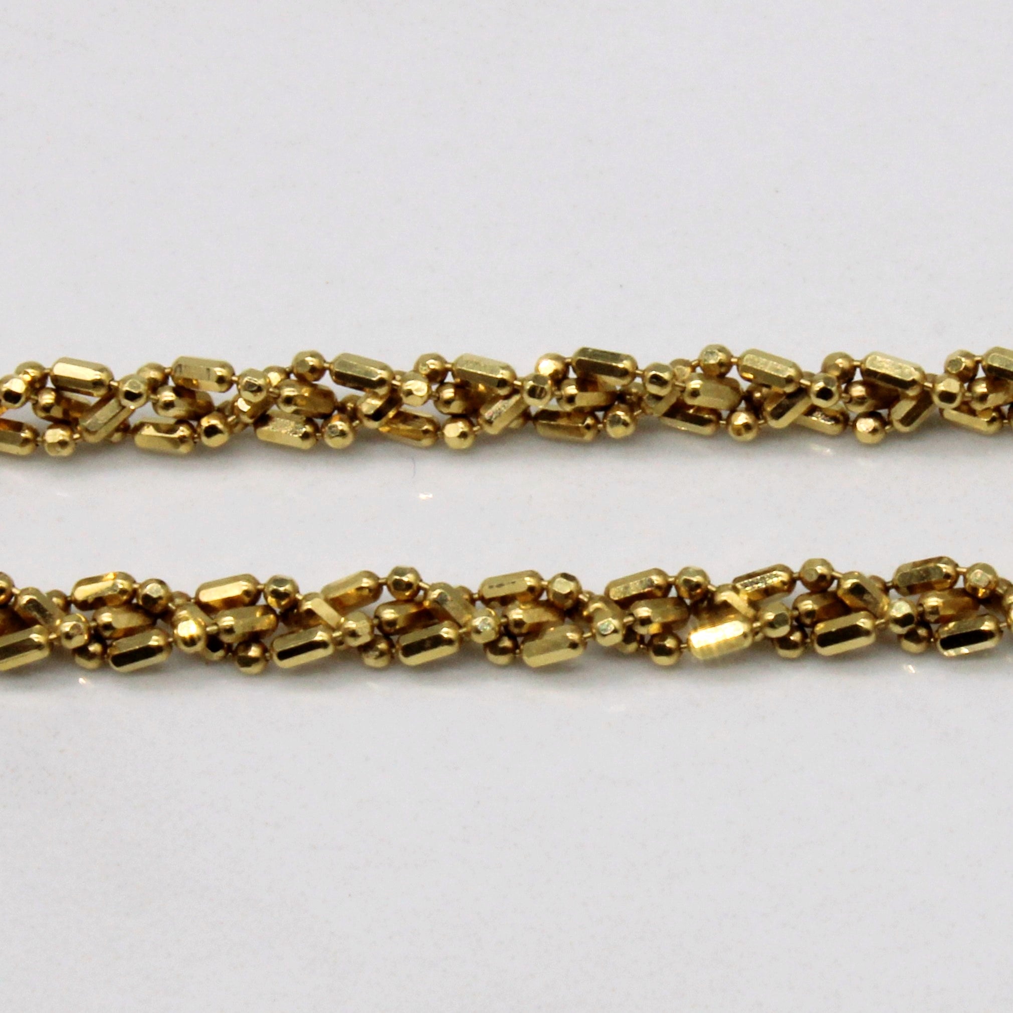 18k Yellow Gold Woven Bead Chain | 17" |