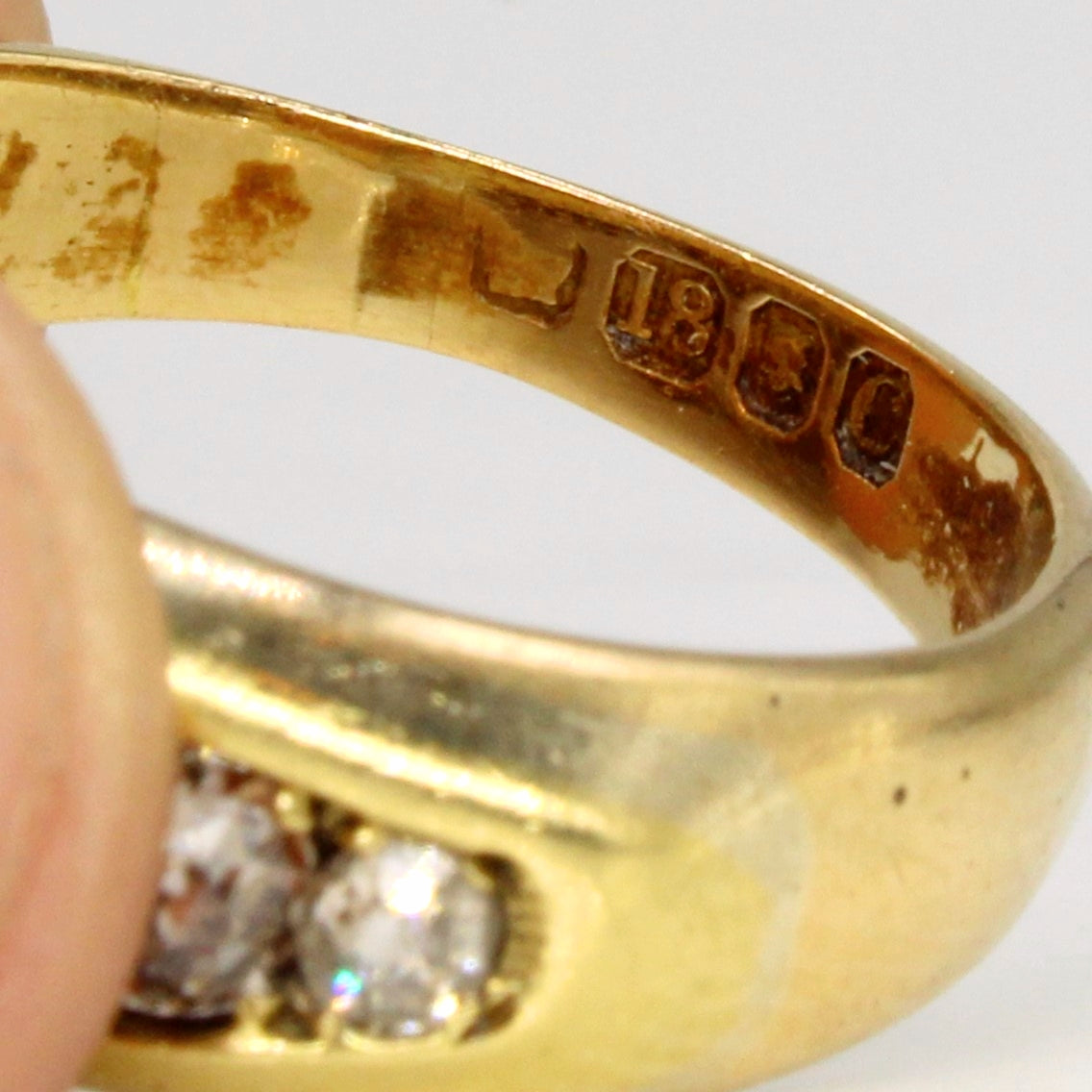 1898 London Hallmarked Old Mine Cut Five Stone Diamond Ring in 18k | 0.86ctw | SZ 7.5 |