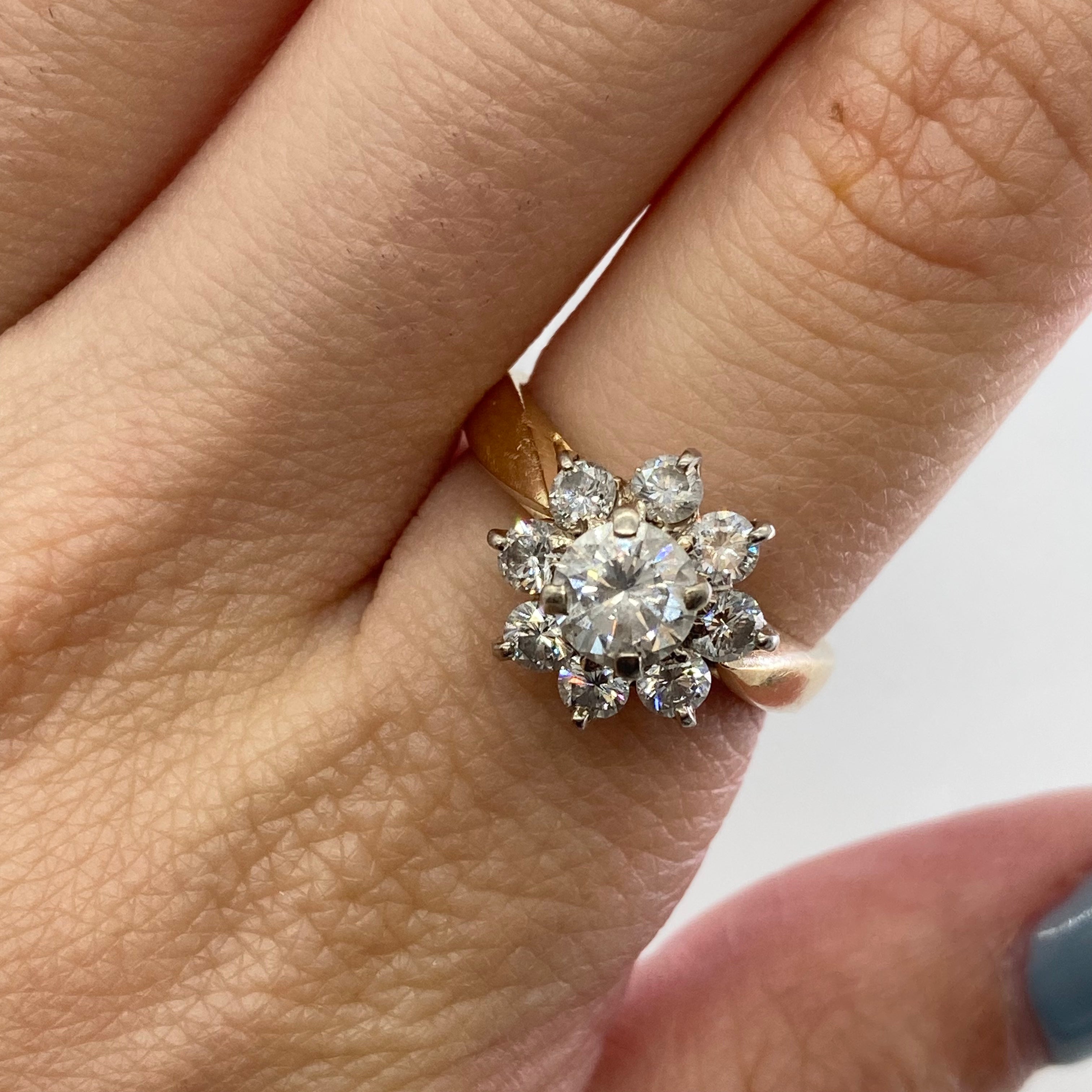 Halo Diamond Engagement Ring | 1.27ctw | SZ 6 |