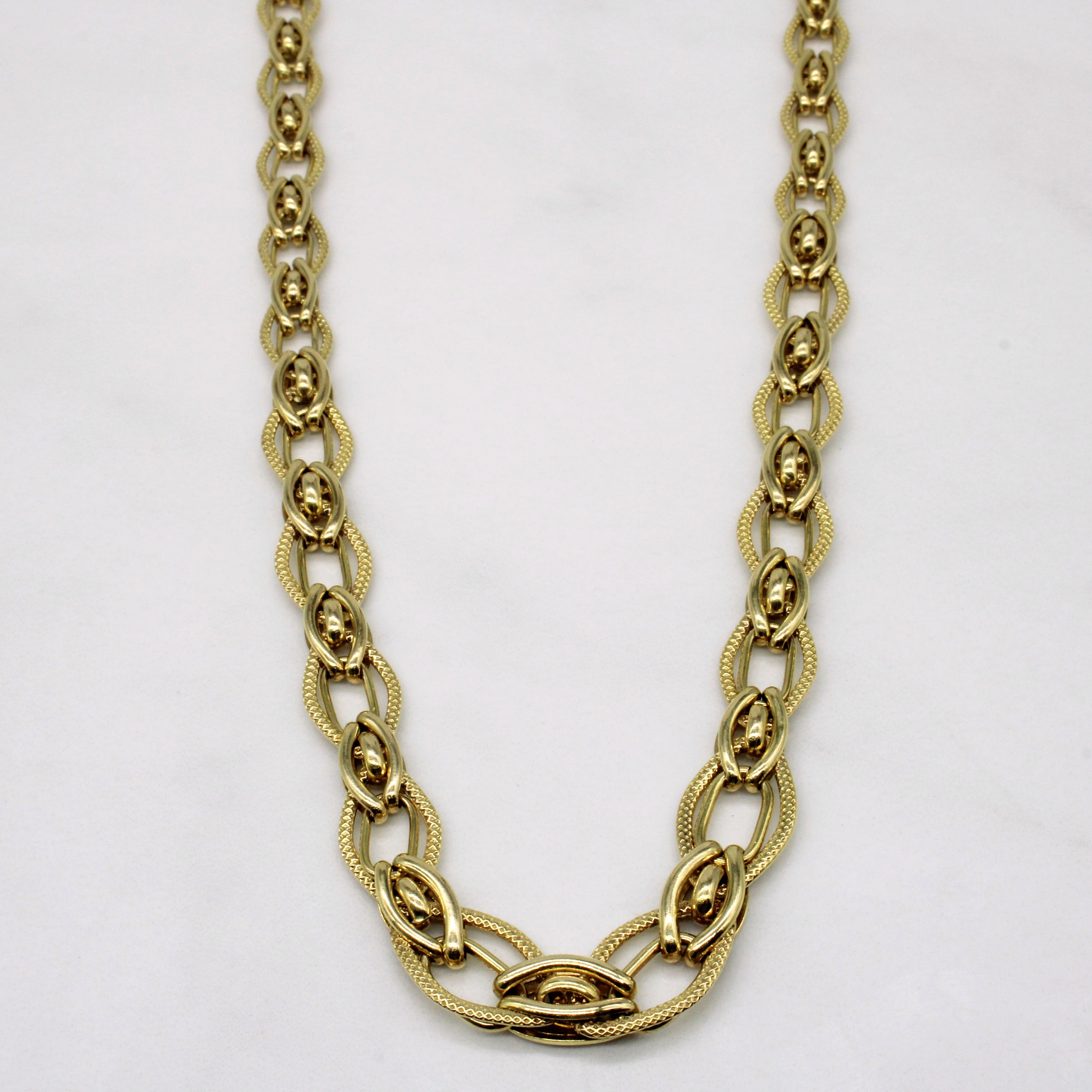 14k Yellow Gold Unique Link Chain | 18" |