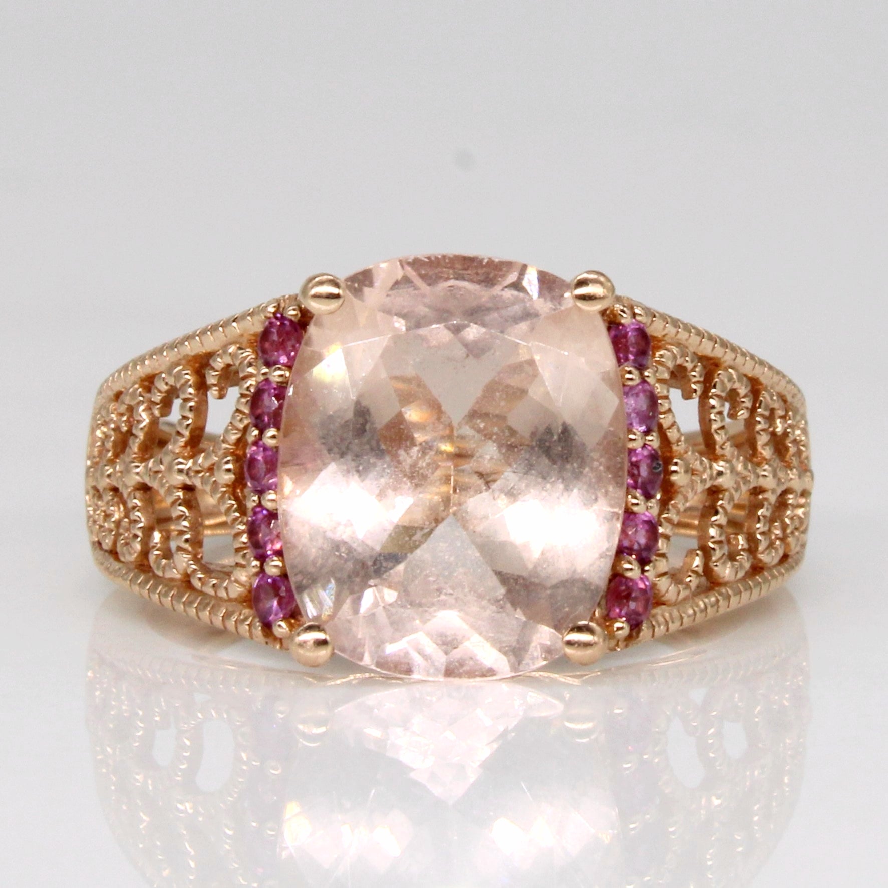 Morganite & Pink Tourmaline Cocktail Ring | 2.40ct, 0.07ctw | SZ 6 |