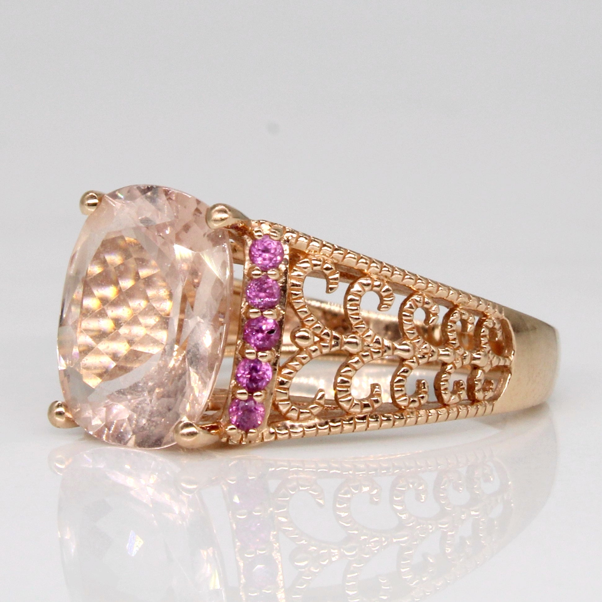 Morganite & Pink Tourmaline Cocktail Ring | 2.40ct, 0.07ctw | SZ 6 |