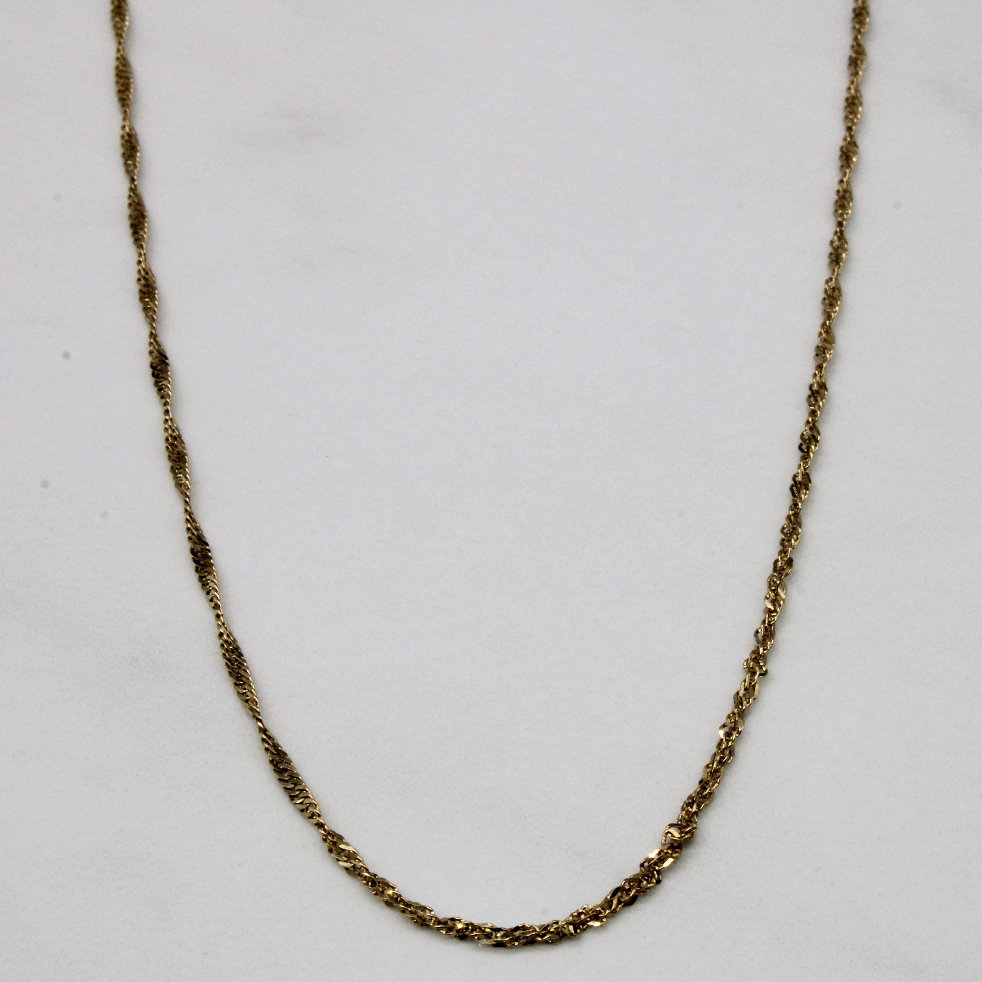 Chaîne corde en or jaune 10 carats | 76 cm |